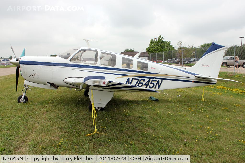 N7645N, 1968 Beech 36 Bonanza C/N E-65, Aircraft in the camping areas at 2011 Oshkosh