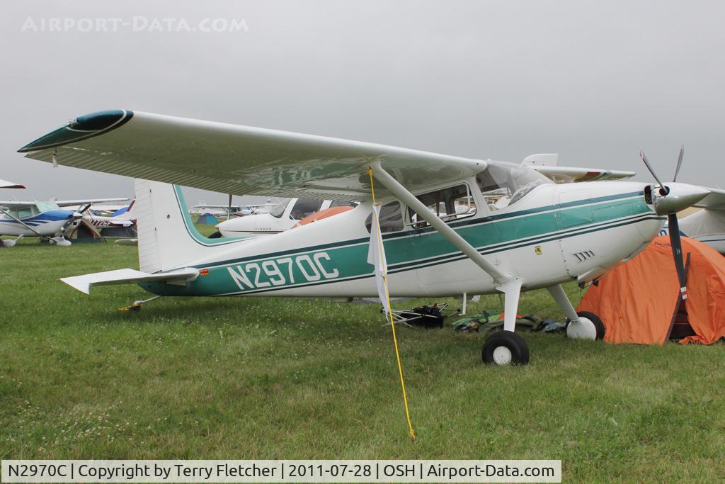 N2970C, 1954 Cessna 180 C/N 30870, Aircraft in the camping areas at 2011 Oshkosh