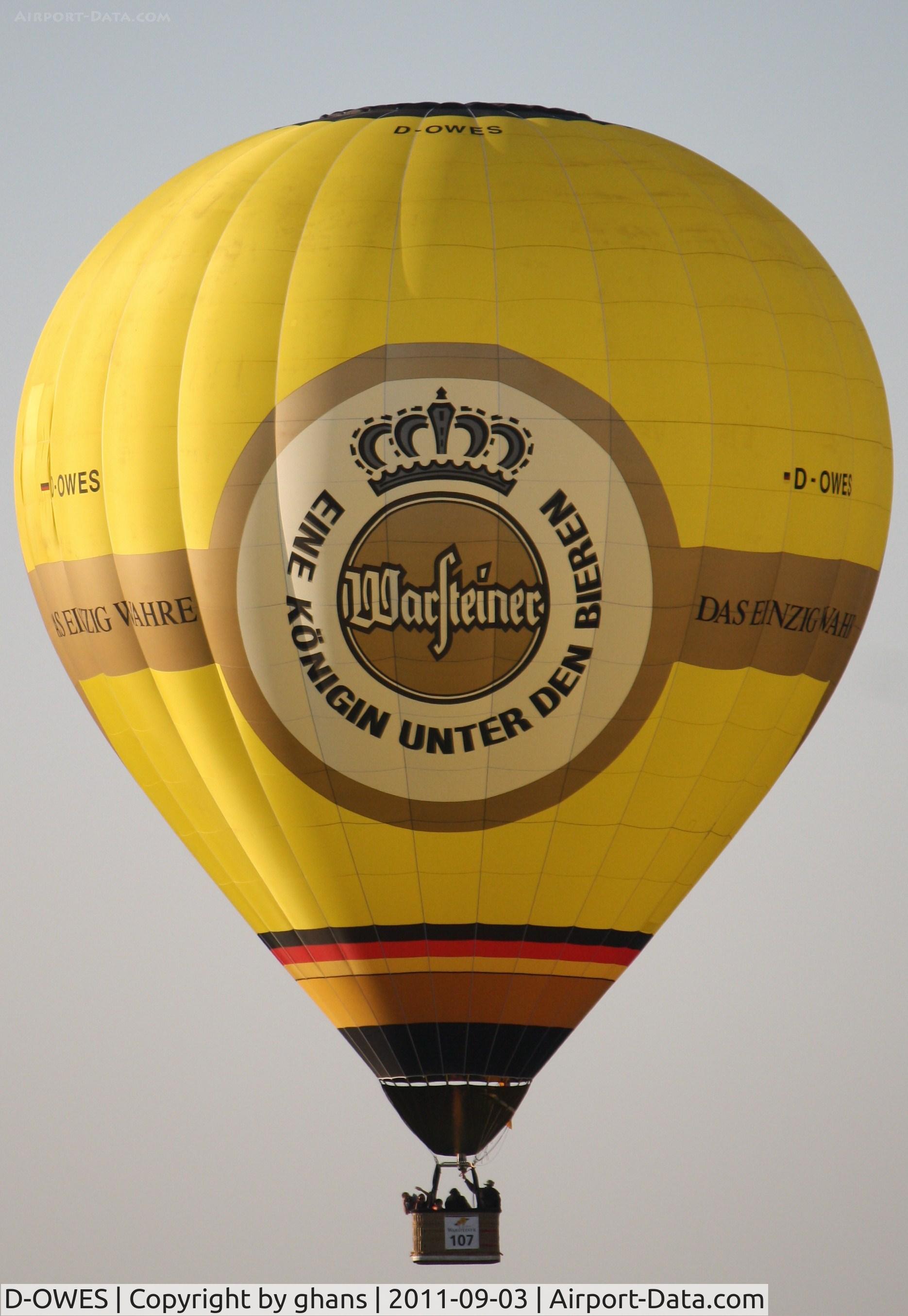 D-OWES, 2007 Ultra Magic M-160 C/N 160/53, WIM 2011
'Warsteiner'