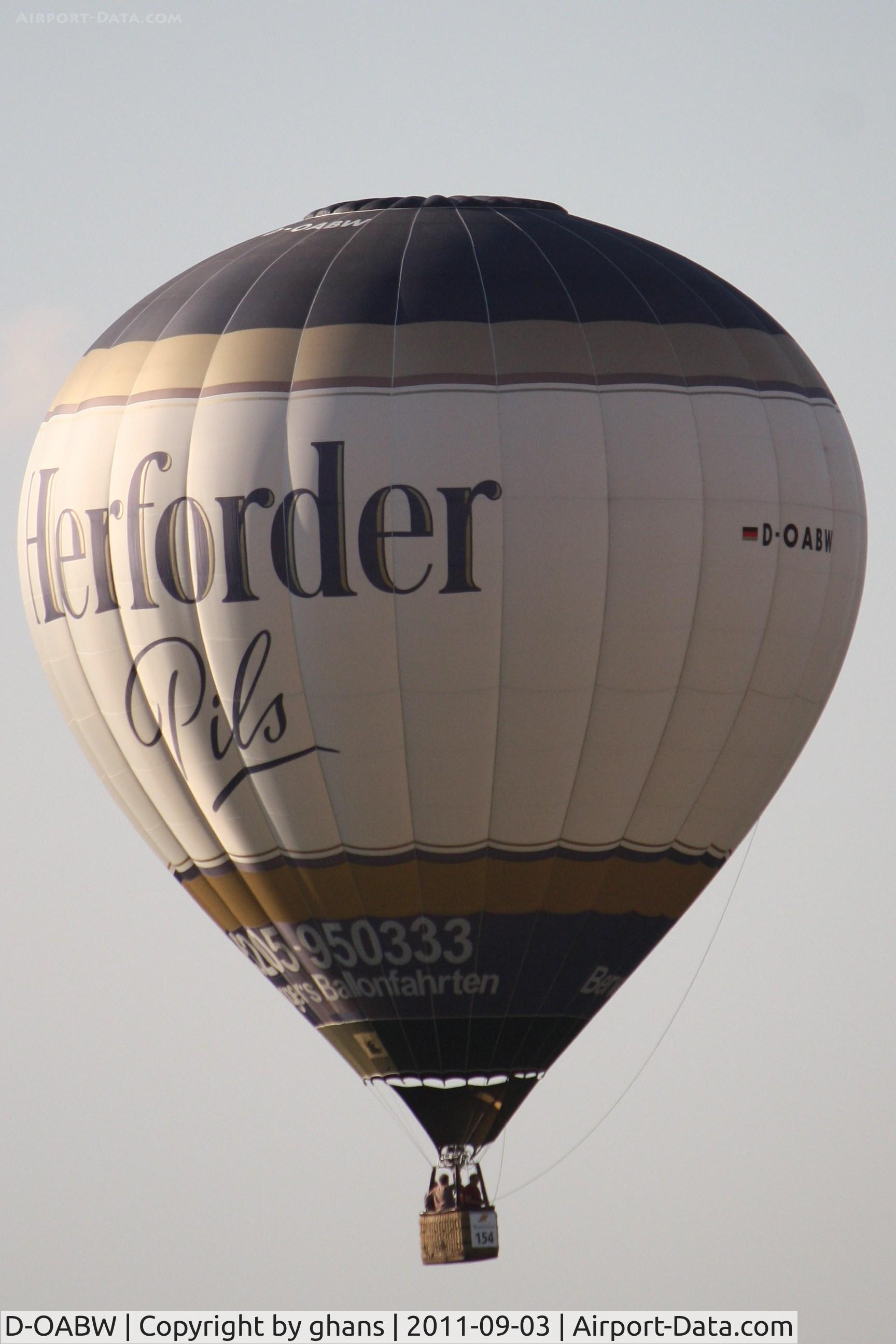 D-OABW, 2005 Schroeder Fire Balloons G30/24 C/N 1209, WIM 2011
'Herforder Pils'