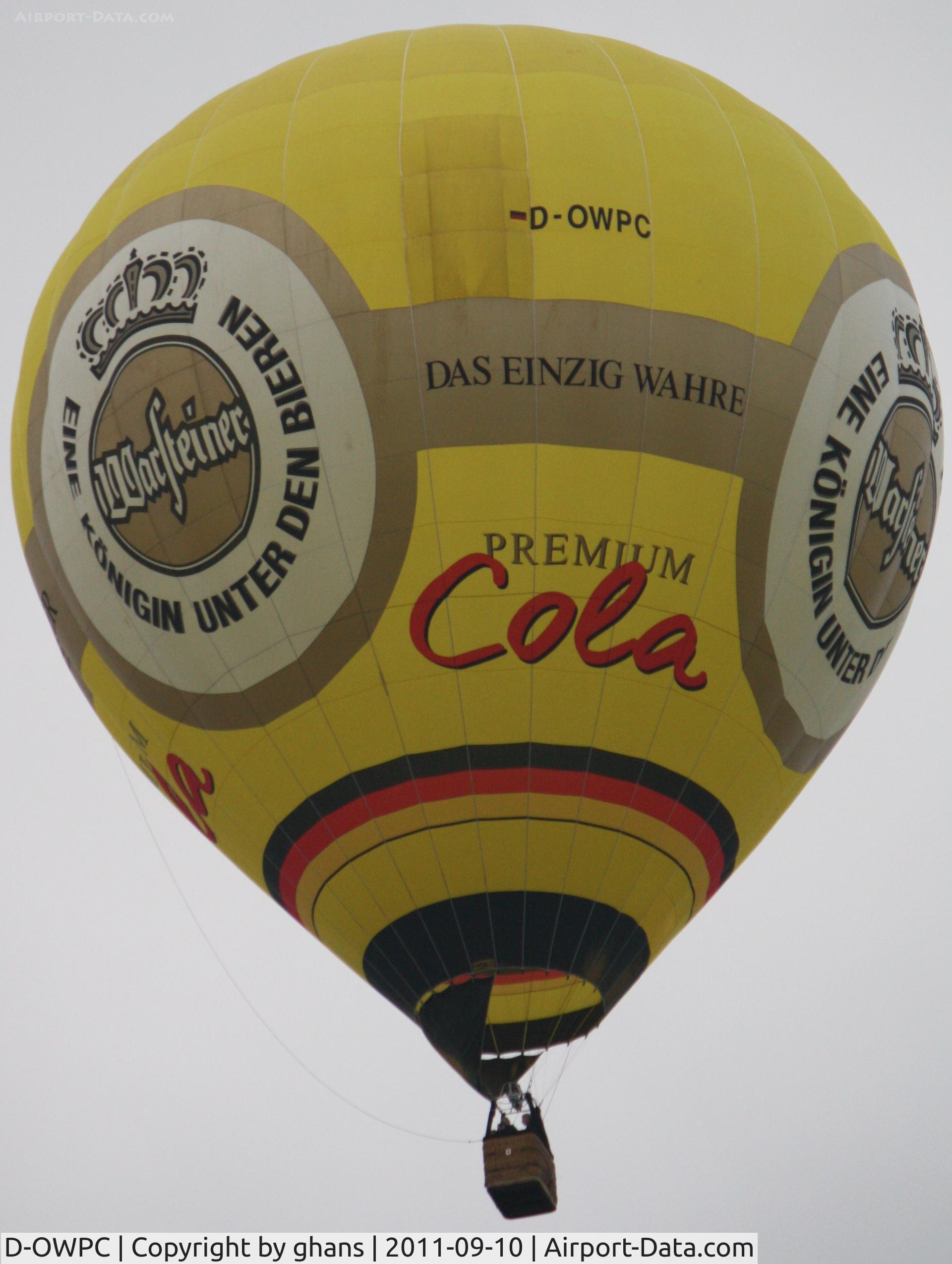 D-OWPC, 2005 UltraMagic M-120 C/N 120/13, WIM 2011
'Warsteiner Cola'