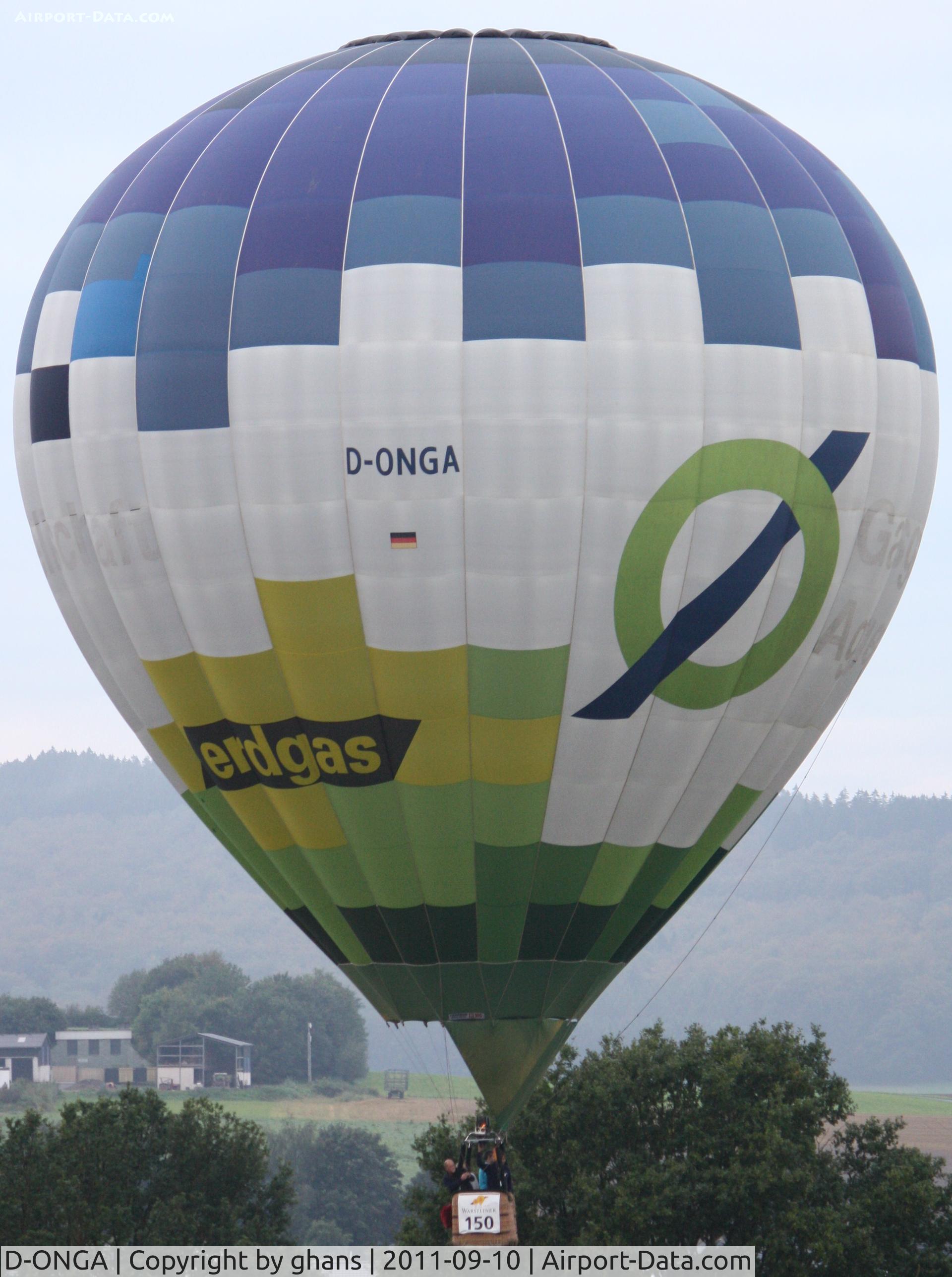 D-ONGA, 2002 Cameron Balloons Ltd Cam Z-105 C/N 10262, WIM 2011
'Erdgas'