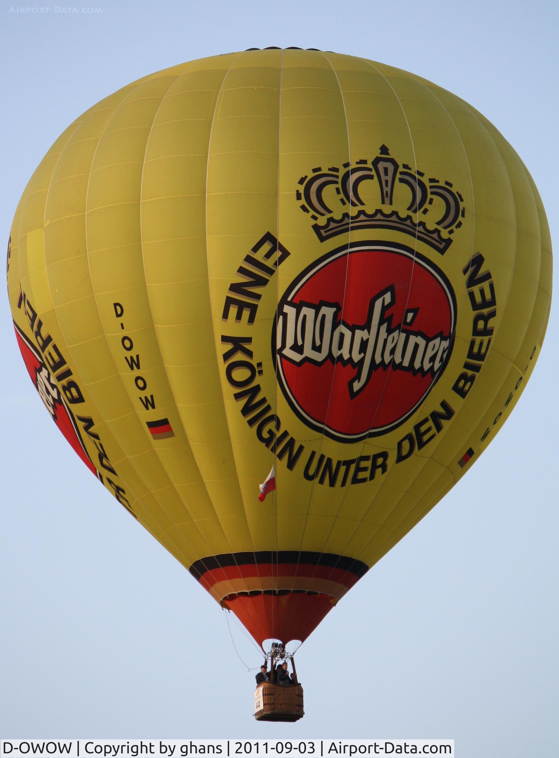 D-OWOW, 1999 Schroeder Fire Balloons G33/24 C/N 733, WIM 2011
'Warsteiner'