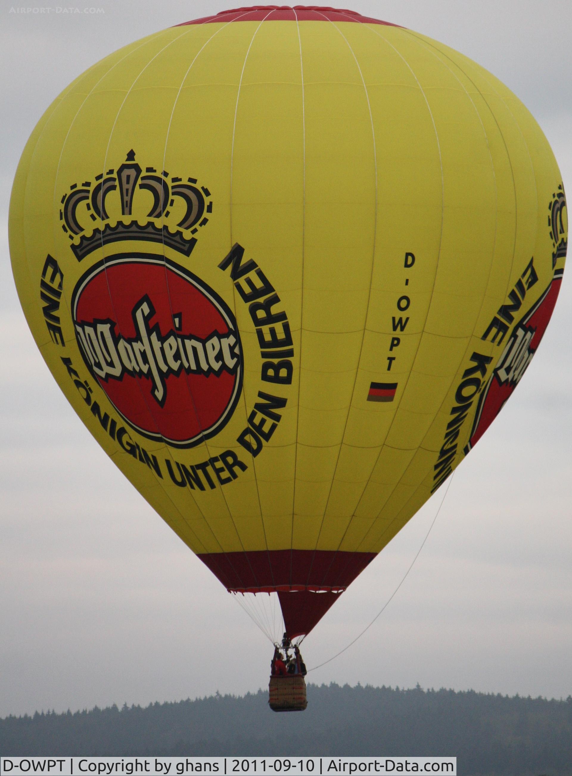 D-OWPT, 1998 Schroeder Fire Balloons G33/24 C/N 714, WIM 2011
'Warsteiner'