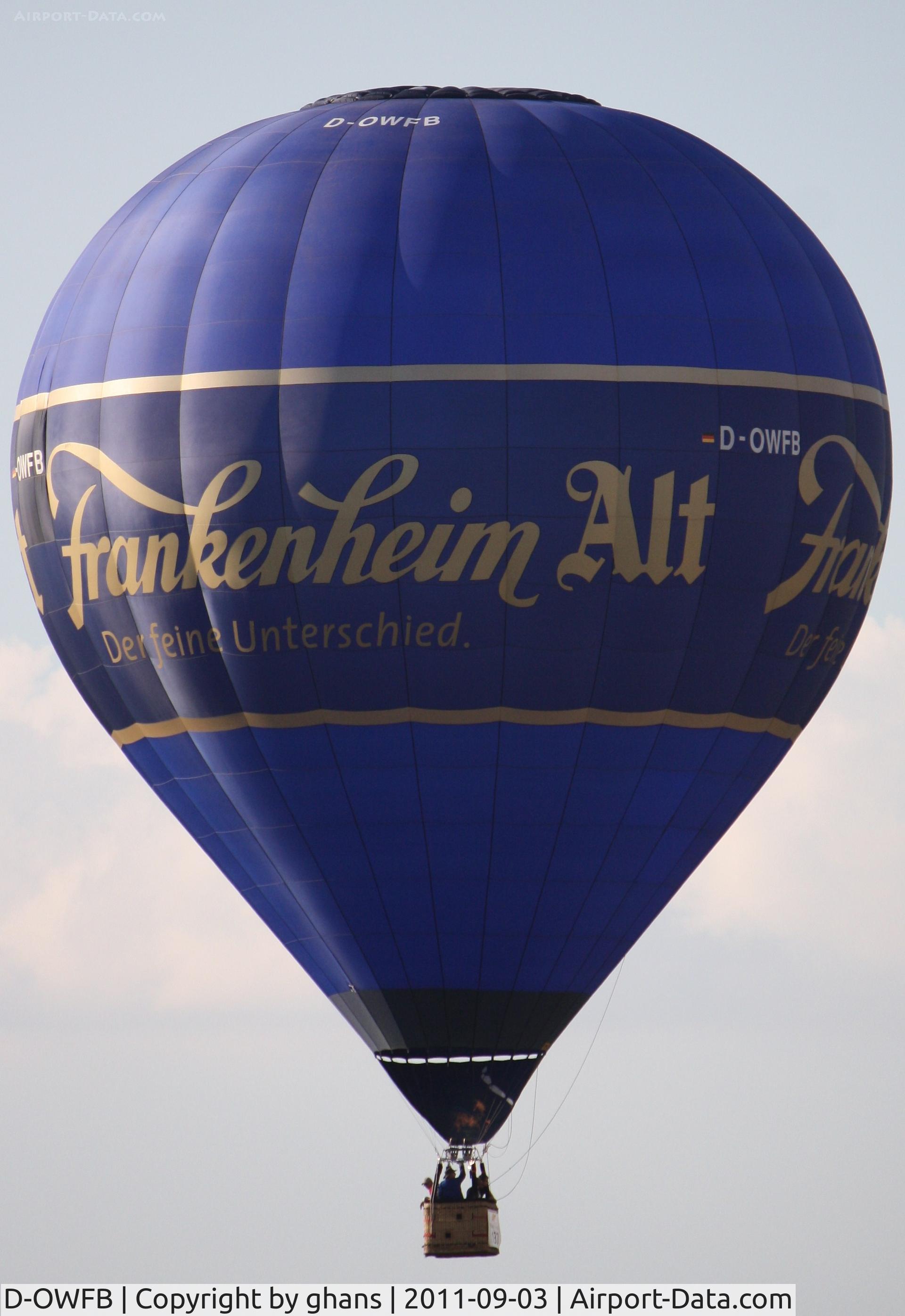 D-OWFB, 2006 Ultra Magic M-120 C/N 120/22, WIM 2011
'Frankenheim Alt'