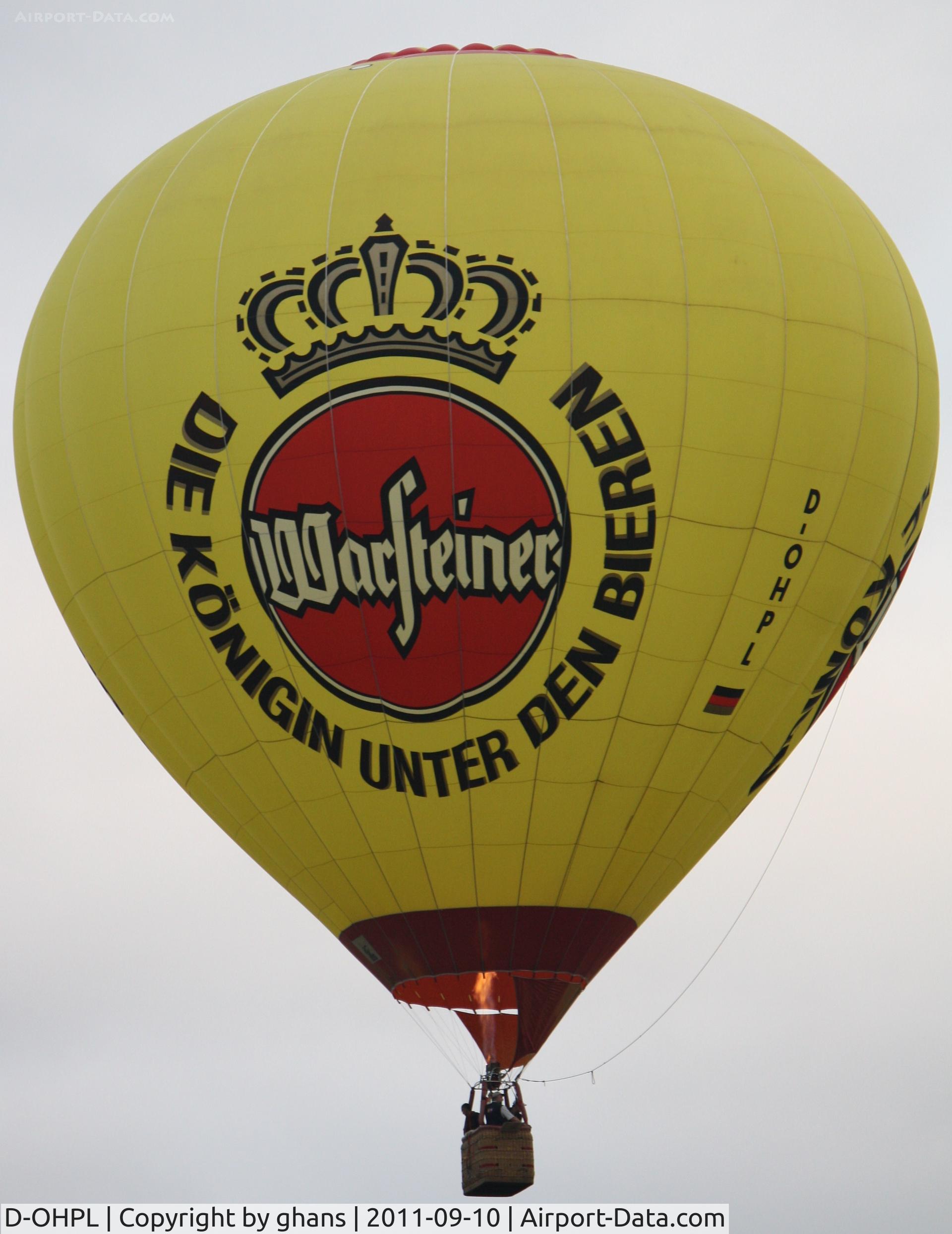 D-OHPL, 1999 Schroeder Fire Balloons G33/24 C/N 738, WIM 2011
'Warsteiner'