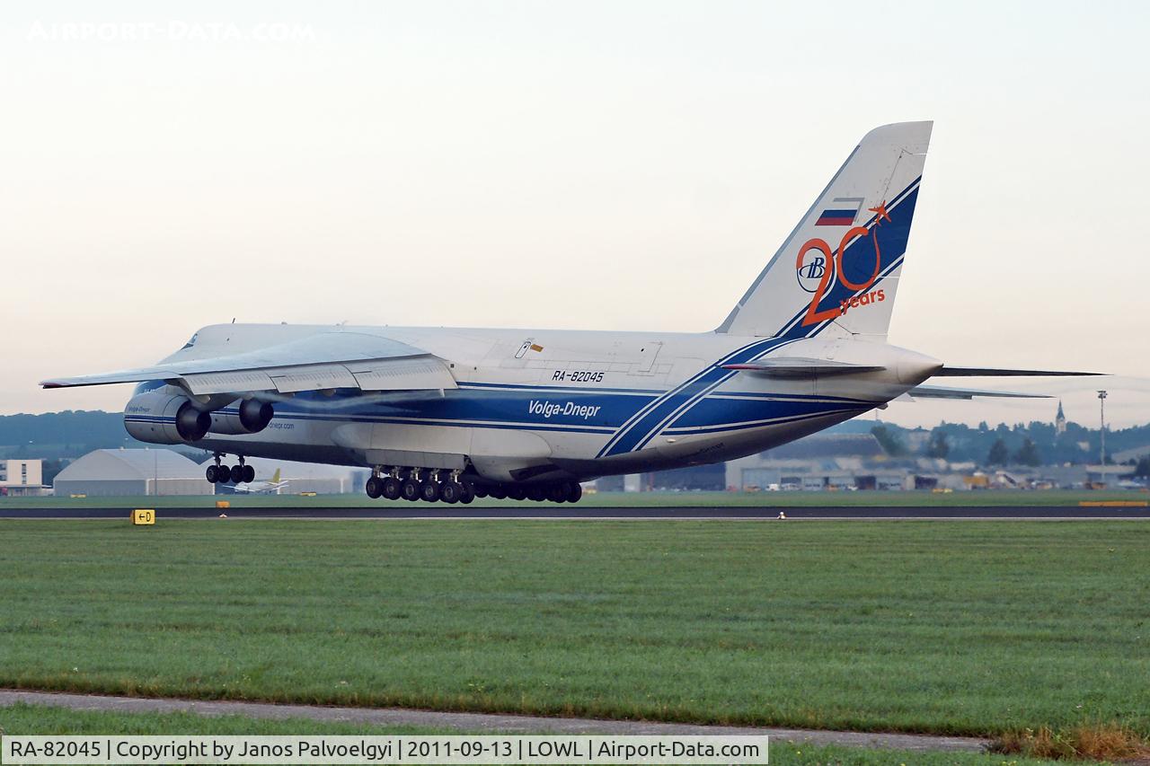 RA-82045, 1991 Antonov An-124-100 Ruslan C/N 9773052255113, Volga Dnepr Airlines Antonov An-124-100 Ruslan touch down on RWY26 in LOWL/LNZ