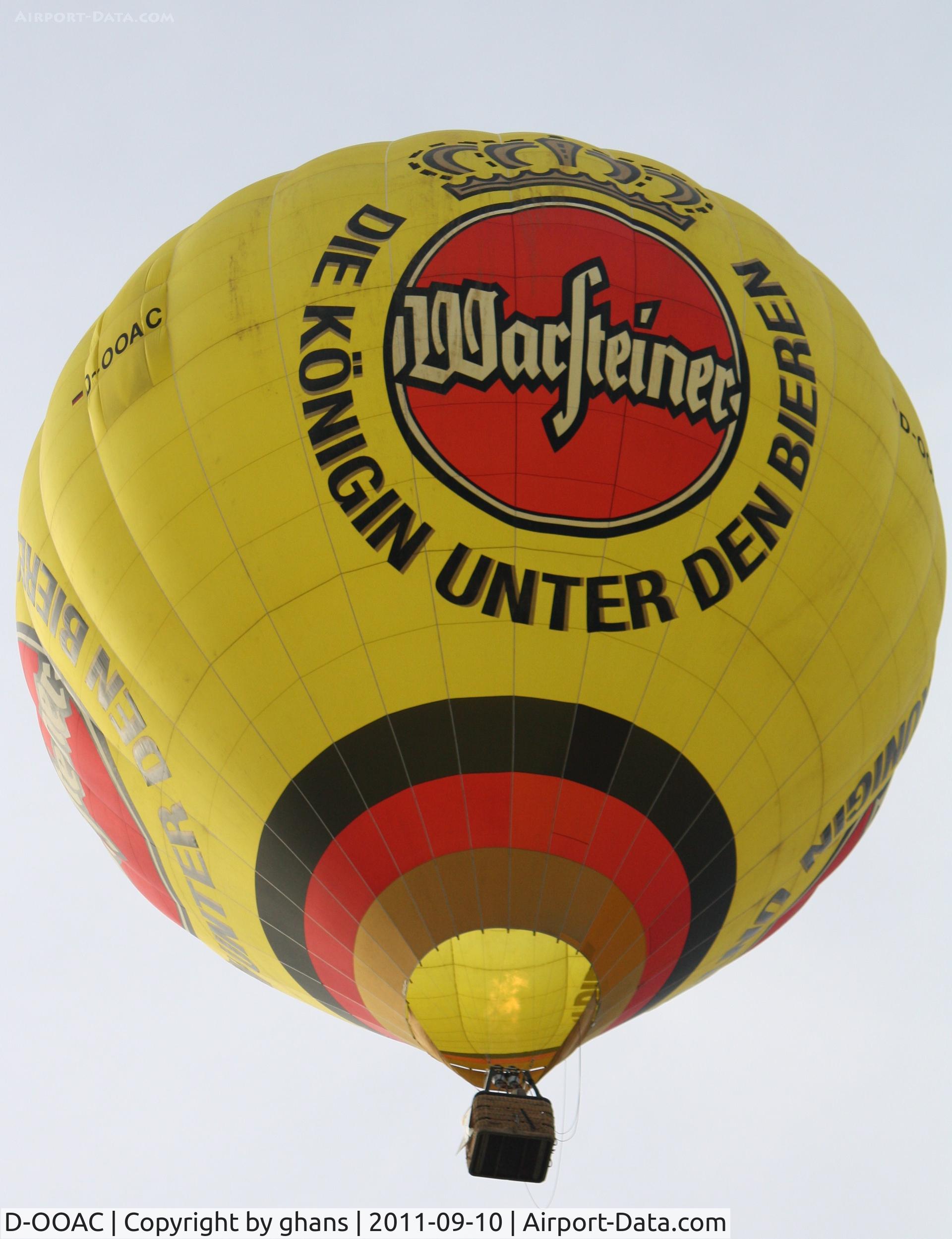 D-OOAC, 2001 UltraMagic M-120 C/N 120/05, WIM 2011
'Warsteiner'