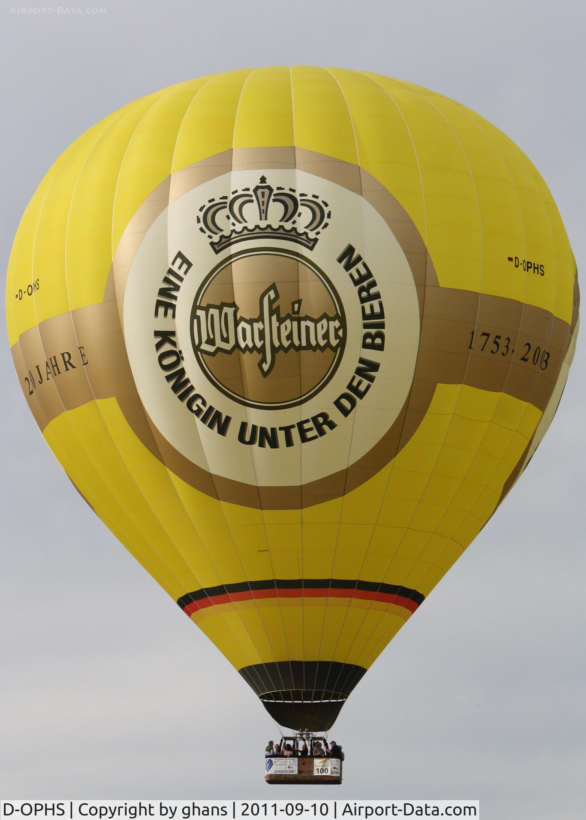 D-OPHS, 2003 Ultra Magic N-355 C/N 355/06, WIM 2011
'Warsteiner'