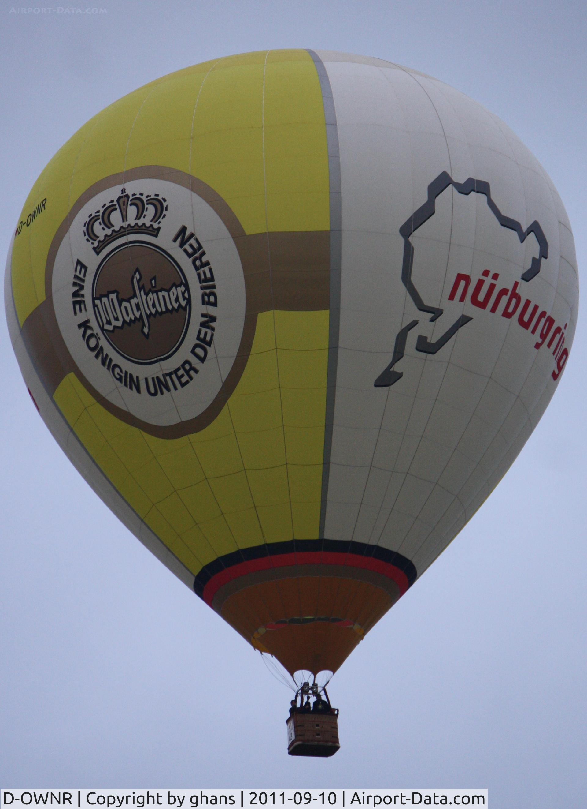 D-OWNR, 2004 Schroeder Fire Balloons G C/N 1096, WIM 2011
''Warsteiner Nürburgring'