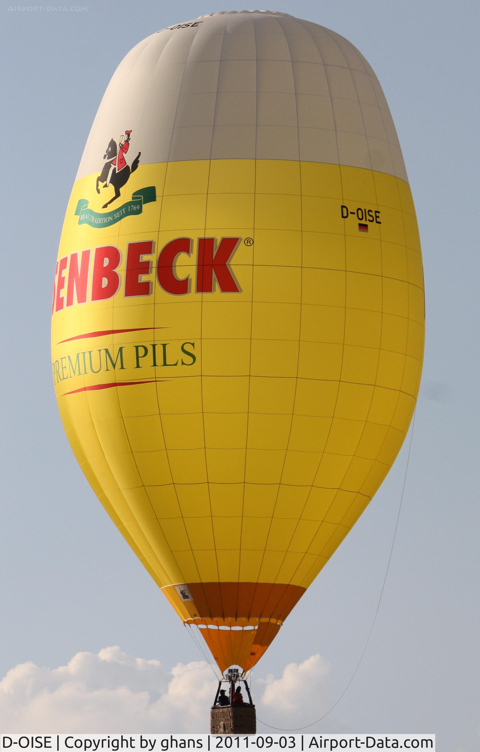 D-OISE, 1990 Schroeder Fire Balloons SS Glass C/N 137, WIM 2011
'Isenbeck Premium Pils'