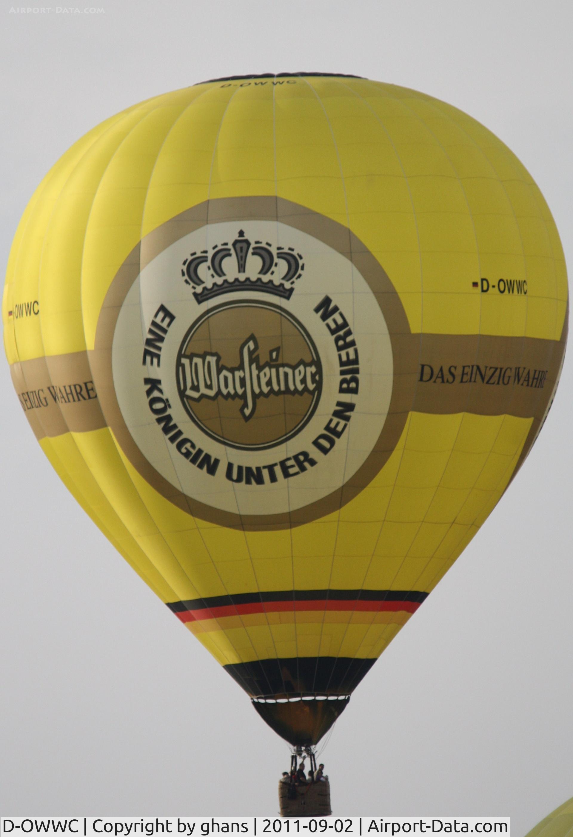 D-OWWC, 2004 Ultra Magic M-145 C/N 145/42, WIM 2011
'Warsteiner'