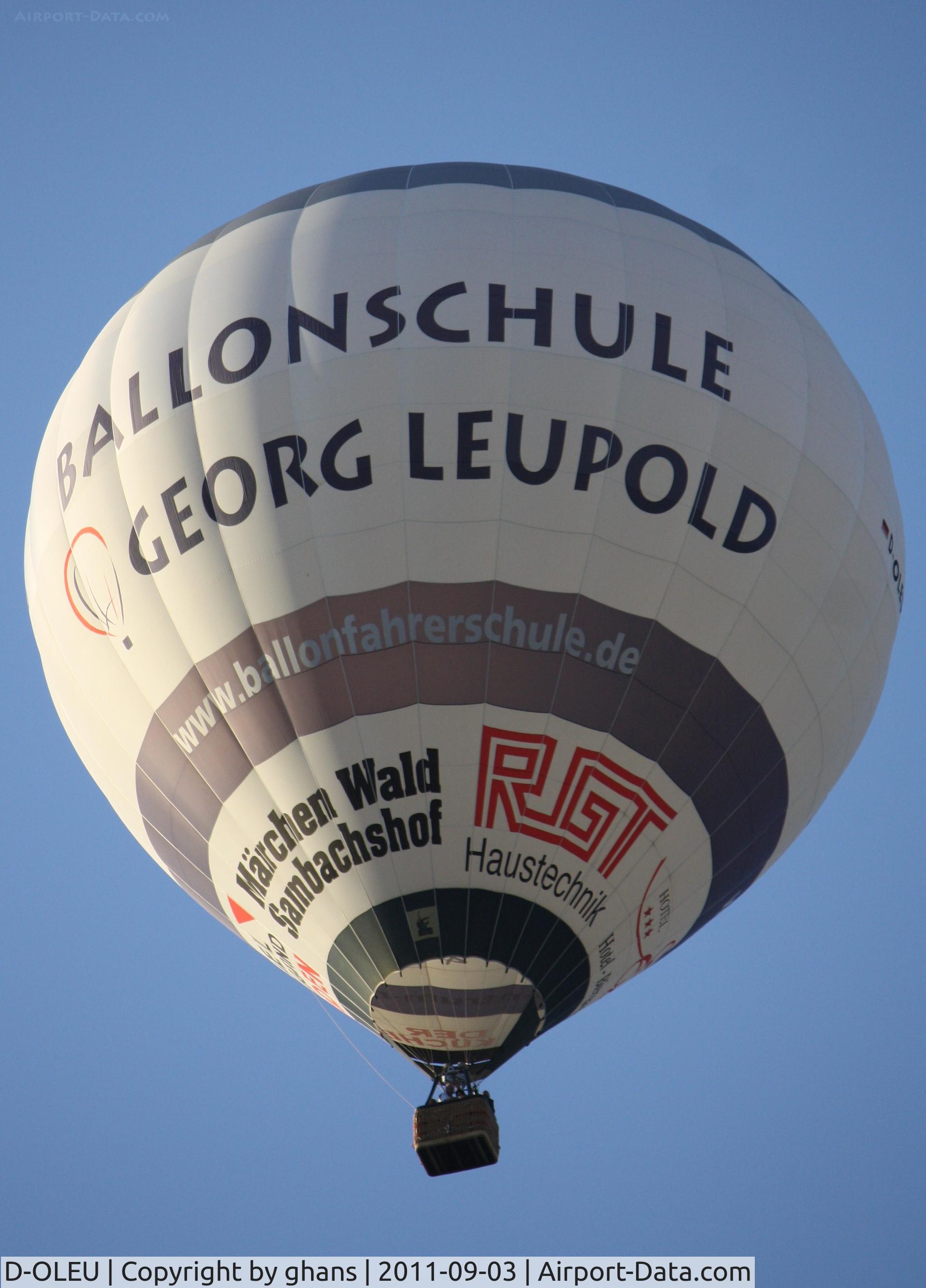 D-OLEU, 2004 Schroeder Fire Balloons G C/N 1096, WIM 2011
'Ballonschule Georg Leupold'