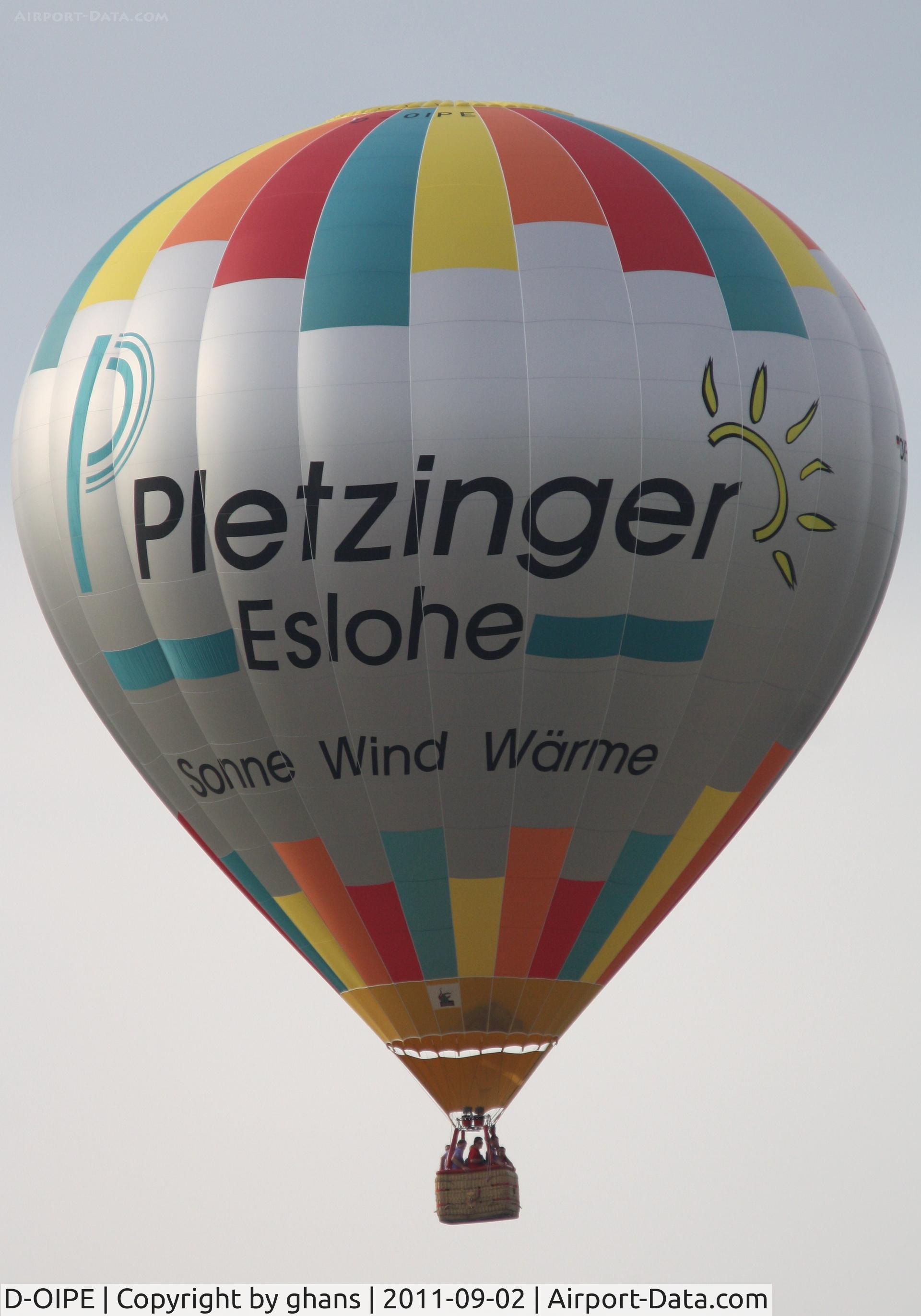 D-OIPE, 2009 Schroeder Fire Balloons G42/24 C/N 1384, WIM 2011
'Pletzinger Eslohe'