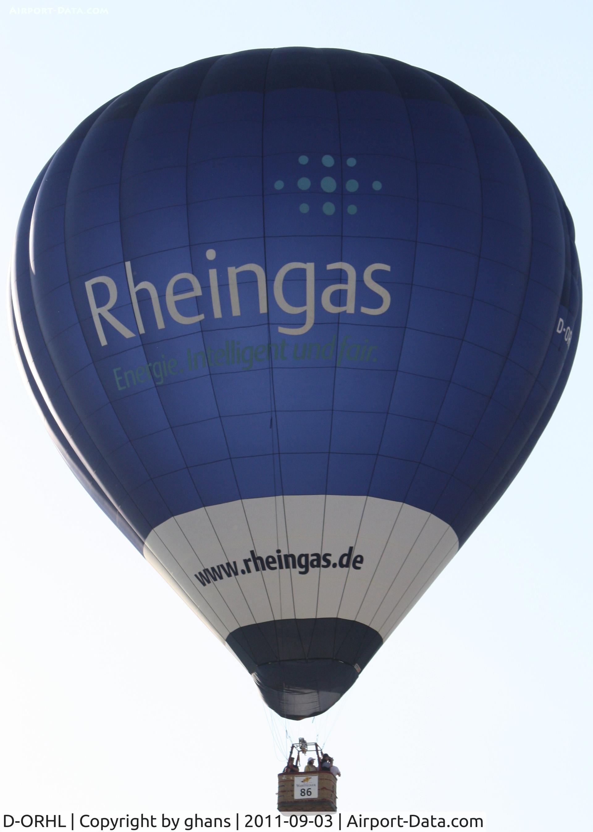 D-ORHL, 2010 Cameron Z-160 C/N 11440, WIM 2011
'Rheingas'