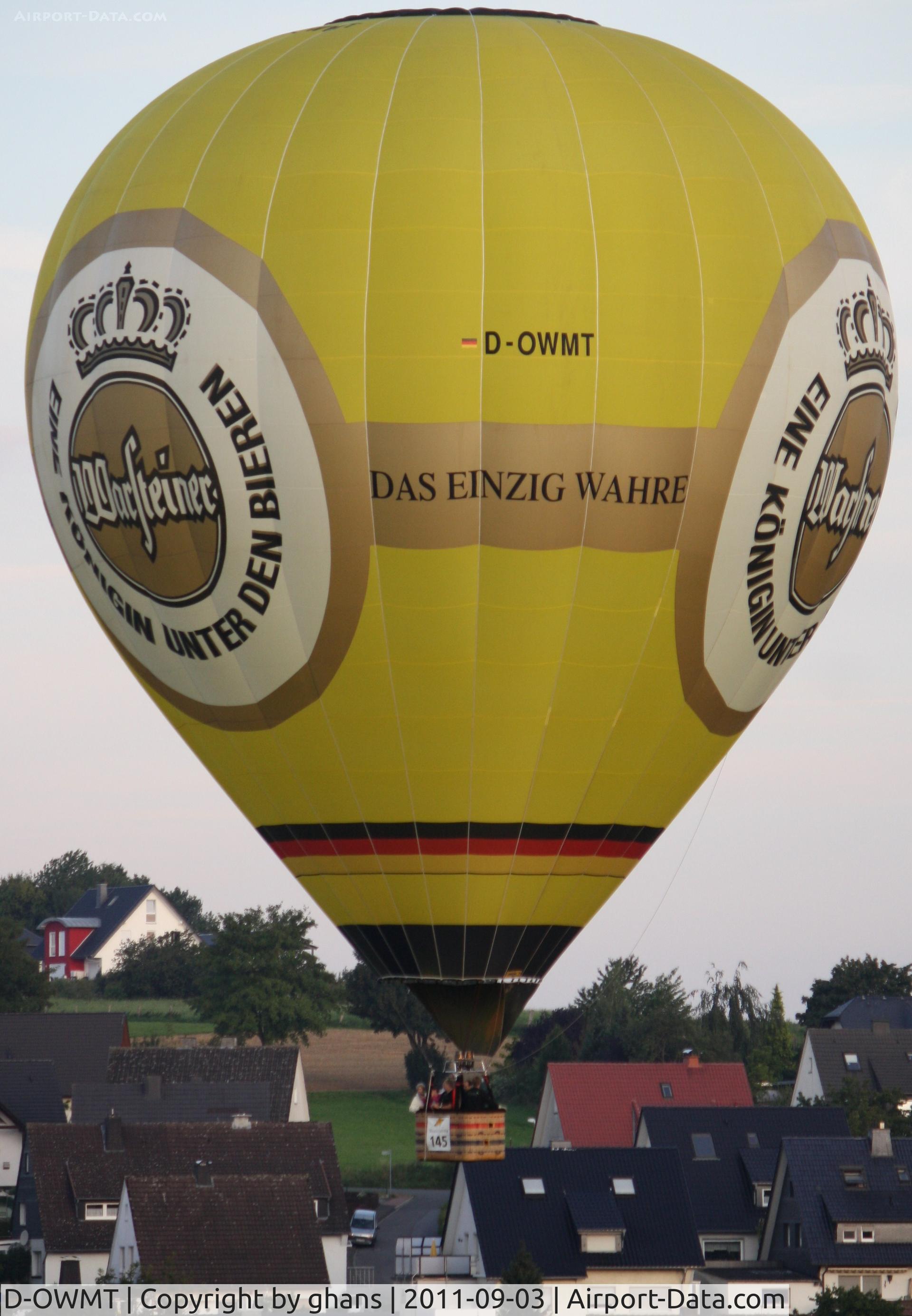 D-OWMT, 2006 Ultra Magic M-145 C/N 145/58, WIM 2011
'Warsteiner'