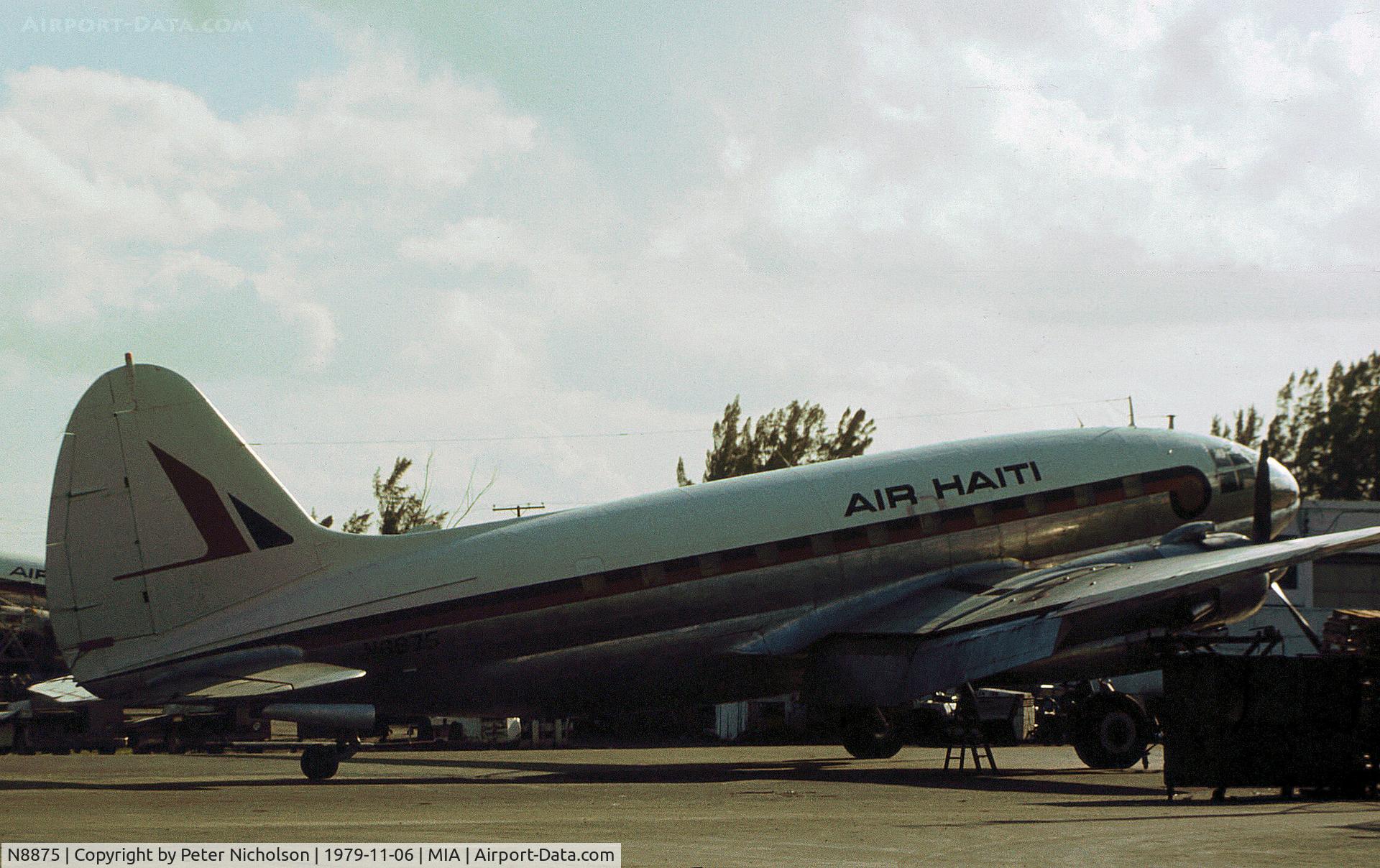 N8875, 1944 Curtiss C-46F Commando C/N 22501, Ex C-46D Commando 44-78678 as seen at Miami in November 1979.