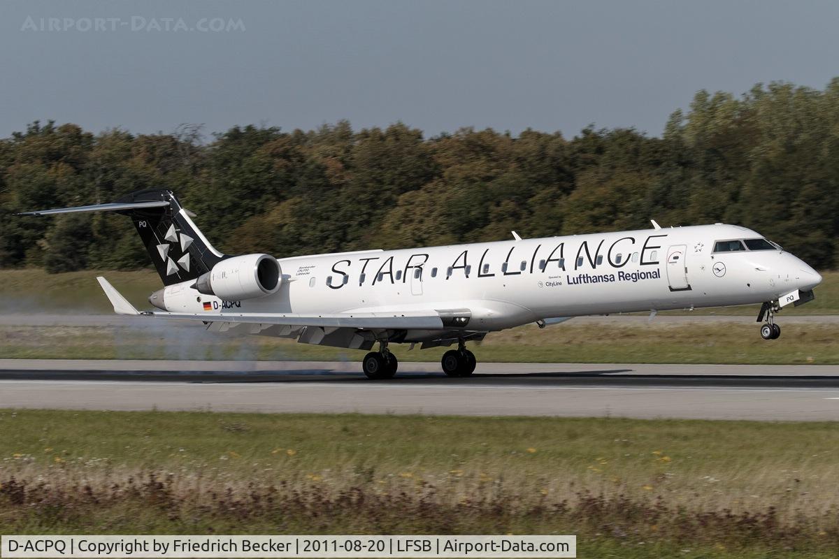 D-ACPQ, 2003 Canadair CRJ-700 (CL-600-2C10) Regional Jet C/N 10091, touchdown