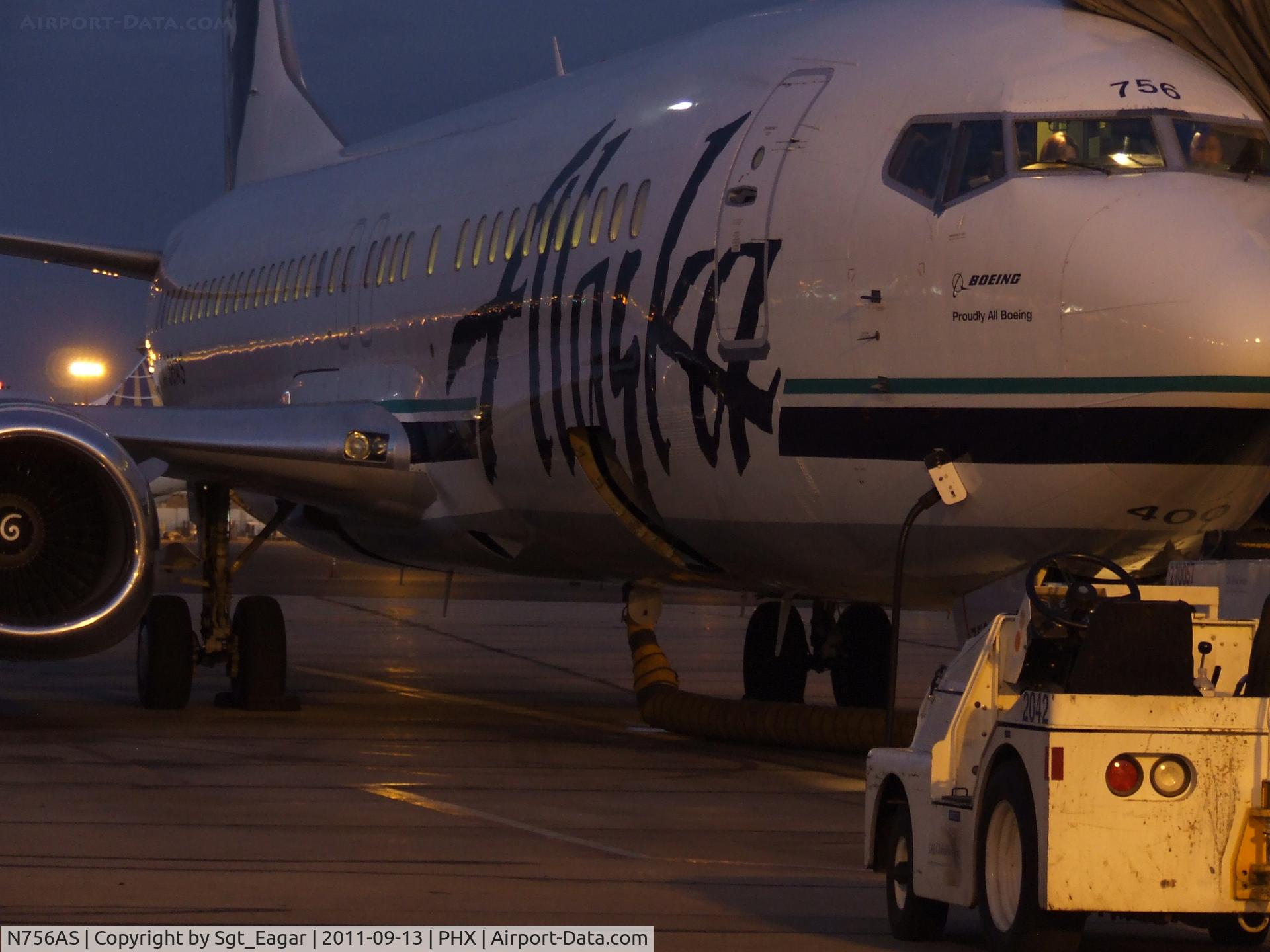 N756AS, 1992 Boeing 737-4Q8 C/N 25097, 1st go in the AM