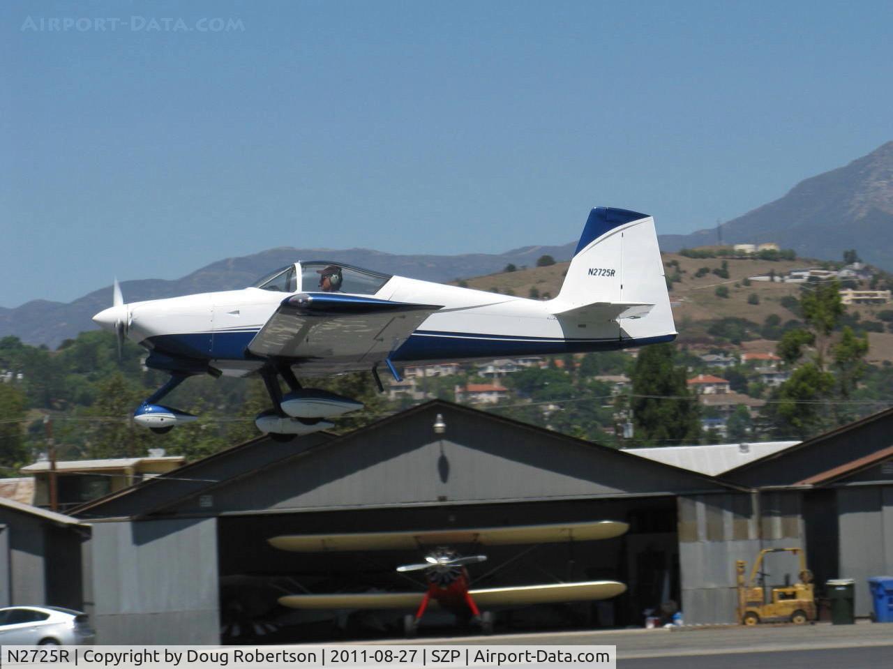 N2725R, 2007 Vans RV-7A C/N 001 (N2725R), 2007 Weaver BECKHAM 1 VAN's RV-7A, Lycoming IO-360-B1B 180 Hp, takeoff Rwy 22