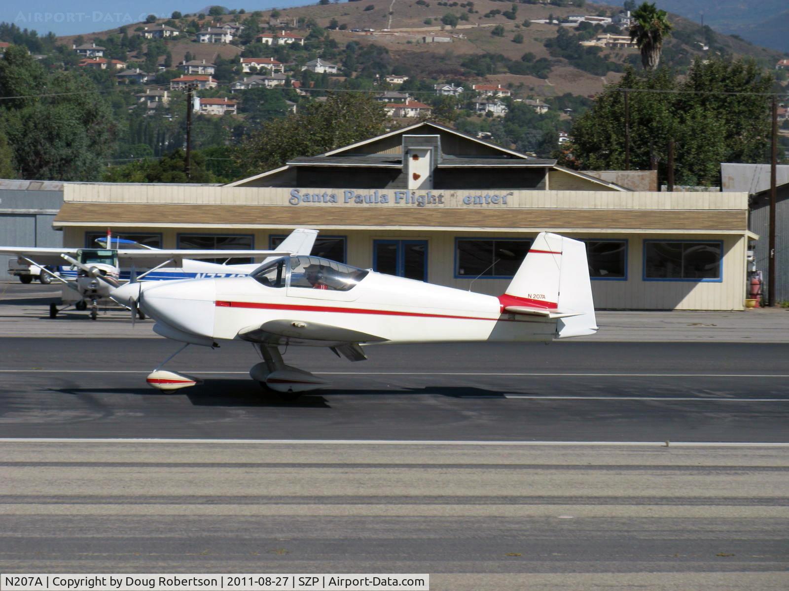 N207A, 1993 Vans RV-6A C/N 20430, 1993 Abercrombie VAN's RV-6A, Lycoming O-320 160 Hp, landing roll Rwy 22