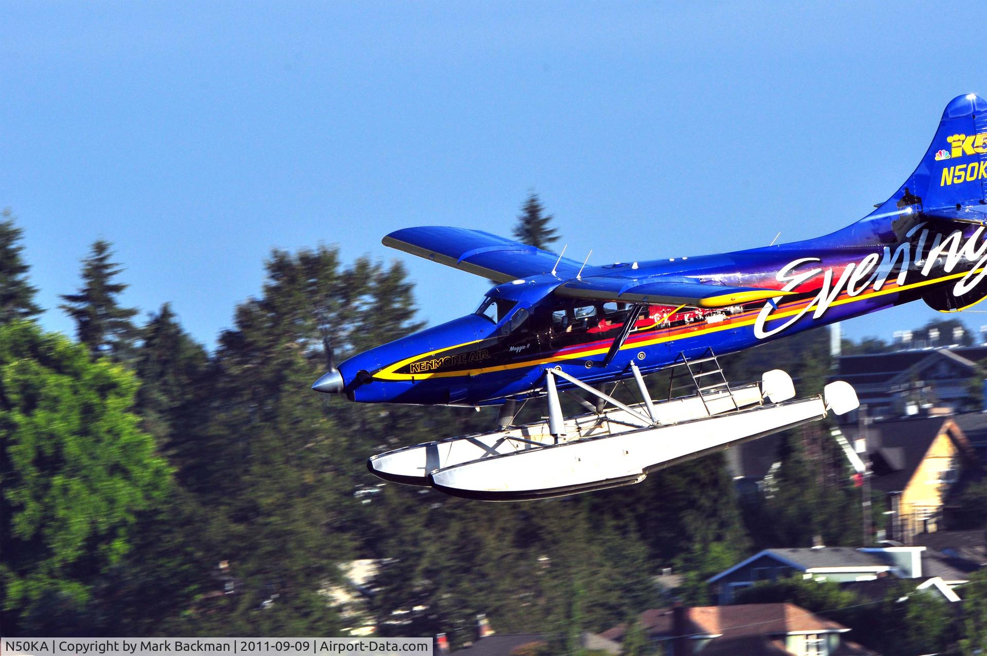 N50KA, 1956 De Havilland Canada DHC-3 Otter C/N 221, Landing early morning, Lake Union, Seattle WA. Nikon D7000, 450mm, 1/320, ISO 125