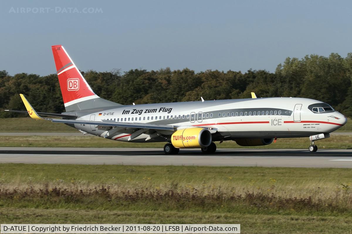 D-ATUE, 2006 Boeing 737-8K5 C/N 34686, decelerating after touchdown
