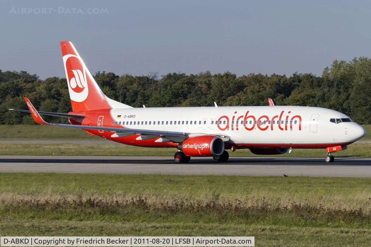 D-ABKD, 2009 Boeing 737-86J C/N 37742, departure from Basel