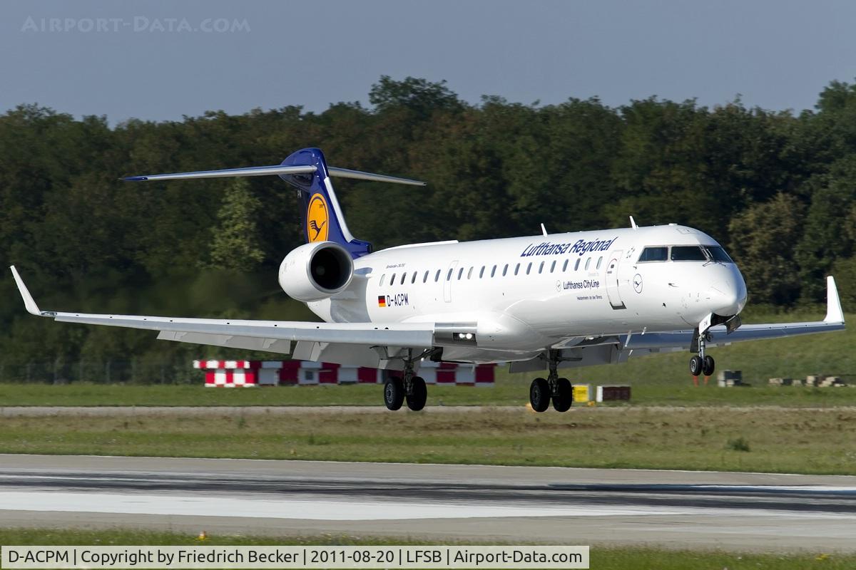 D-ACPM, 2003 Bombardier CRJ-701ER (CL-600-2C10) Regional Jet C/N 10080, moments prior touchdown