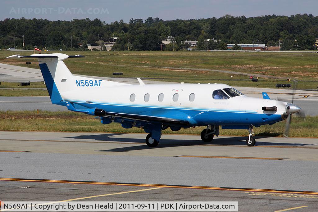 N569AF, 2004 Pilatus PC-12/45 C/N 569, Kamm Investments LLC 2004 Pilatus PC-12/45 N569AF taxiing to RWY 2R for departure to Nashville Int'l (KBNA).