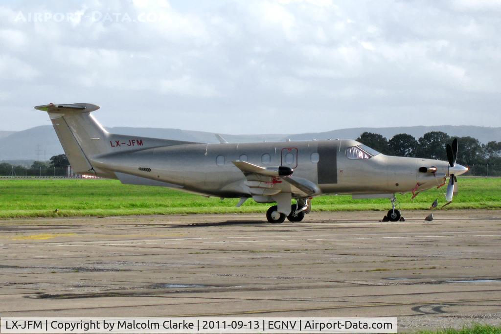 LX-JFM, 2007 Pilatus PC-12/47 C/N 812, Pilatus PC-12/47 at Durham Tees Valley Airport, September 2011.