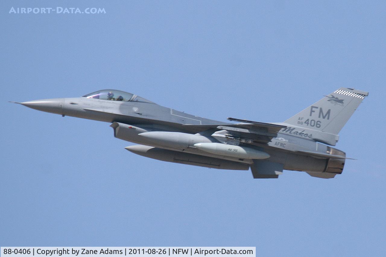 88-0406, 1988 General Dynamics F-16C Fighting Falcon C/N 5C-620, Departing NAS/JRB Fort Worth