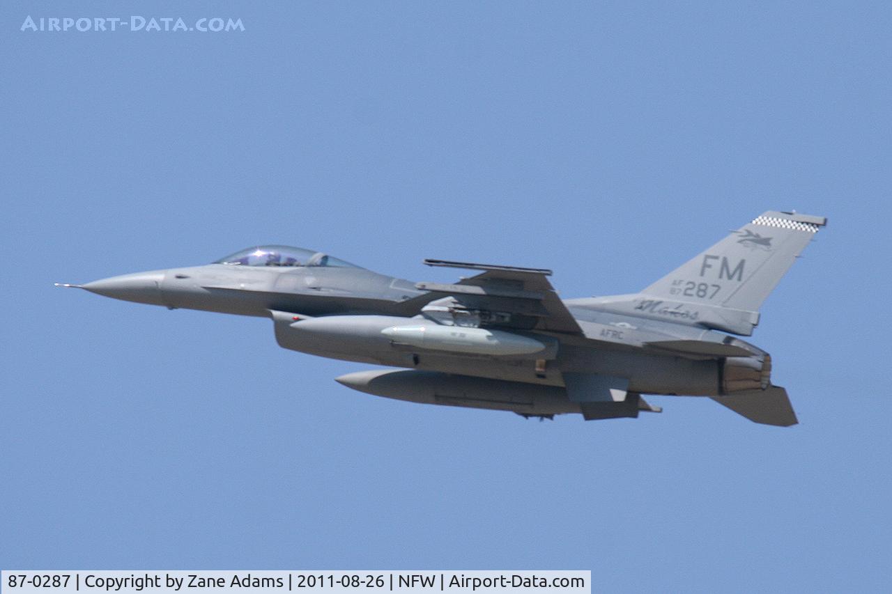87-0287, 1987 General Dynamics F-16C Fighting Falcon C/N 5C-548, Departing NAS/JRB Fort Worth
