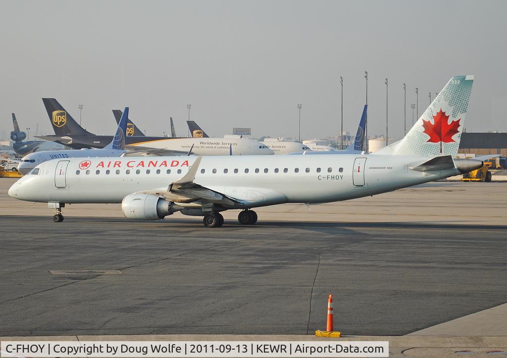 C-FHOY, 2007 Embraer 190AR (ERJ-190-100IGW) C/N 19000105, Taxing away from Terminal-A at Newark Liberty (KEWR) in Newark, New Jersey.