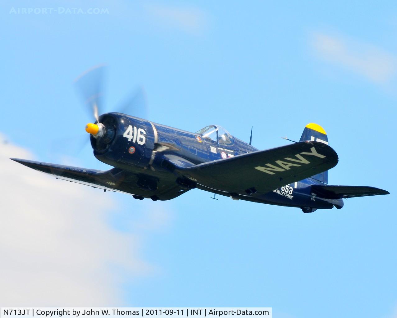 N713JT, 1945 Vought F4U-4B Corsair C/N 97143, Winston Salem Airshow 2011