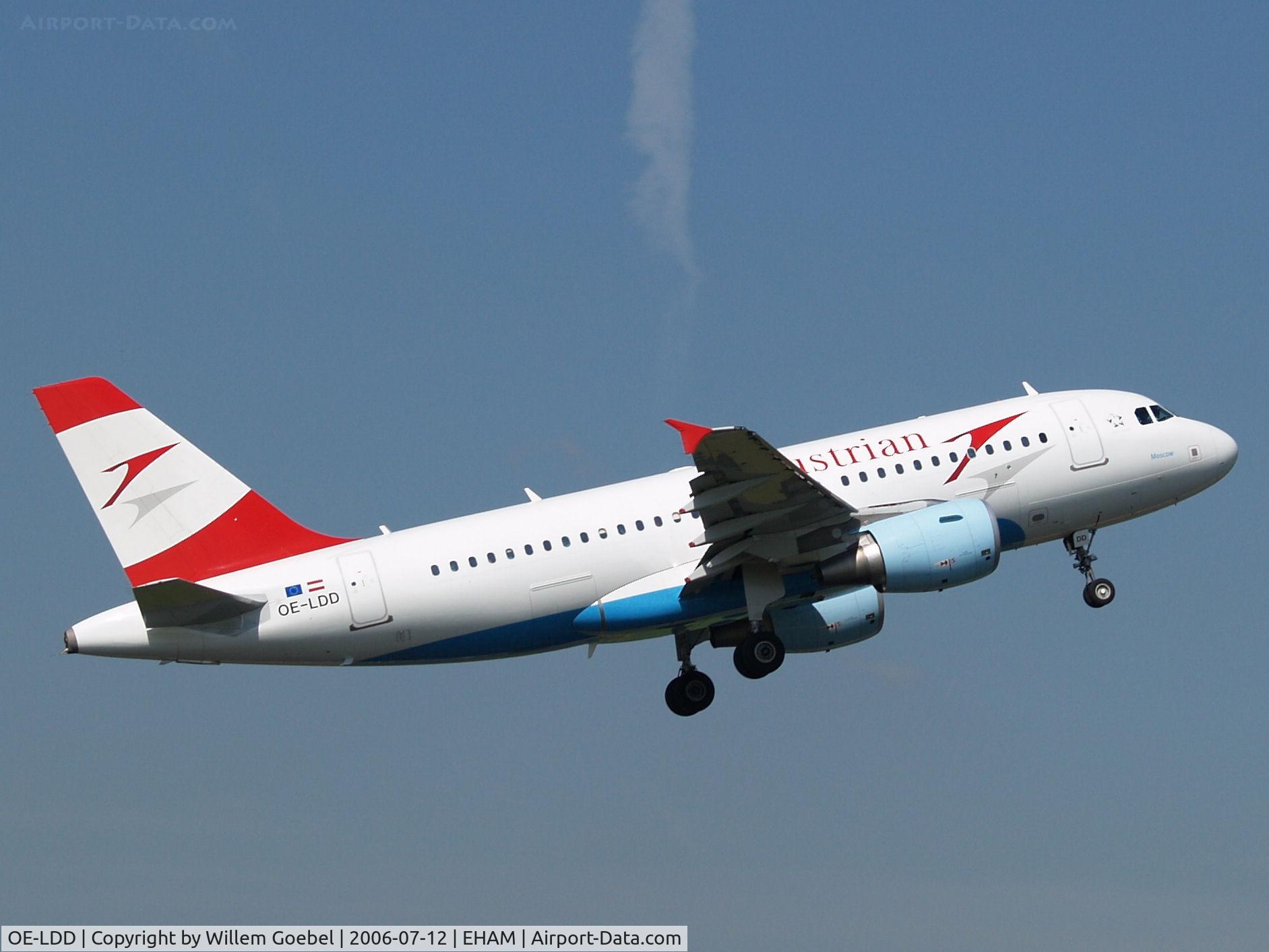 OE-LDD, 2005 Airbus A319-112 C/N 2416, Take off from Amsterdam airport