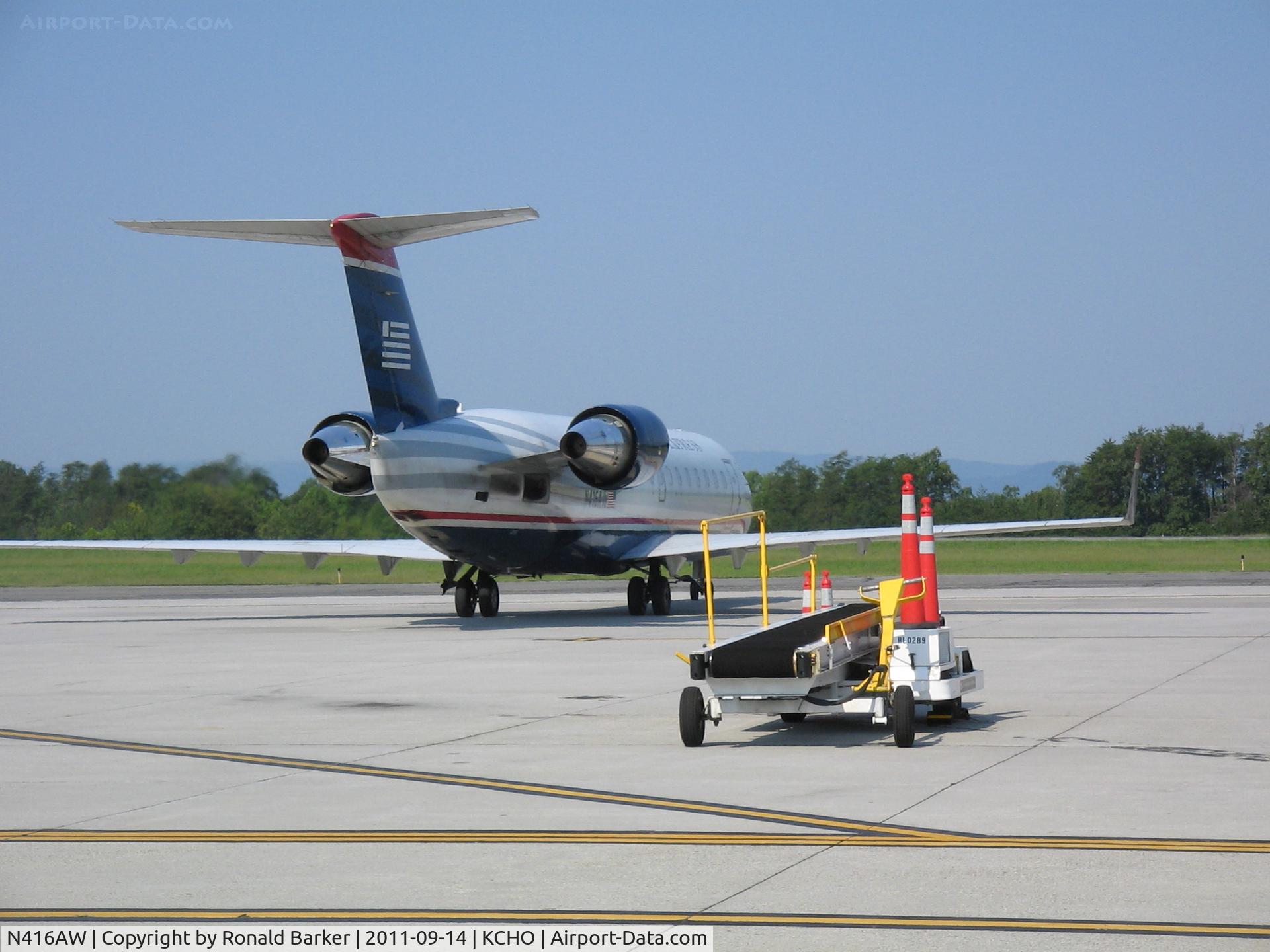 N416AW, 2002 Bombardier CRJ-200LR (CL-600-2B19) C/N 7603, CHO, VA
