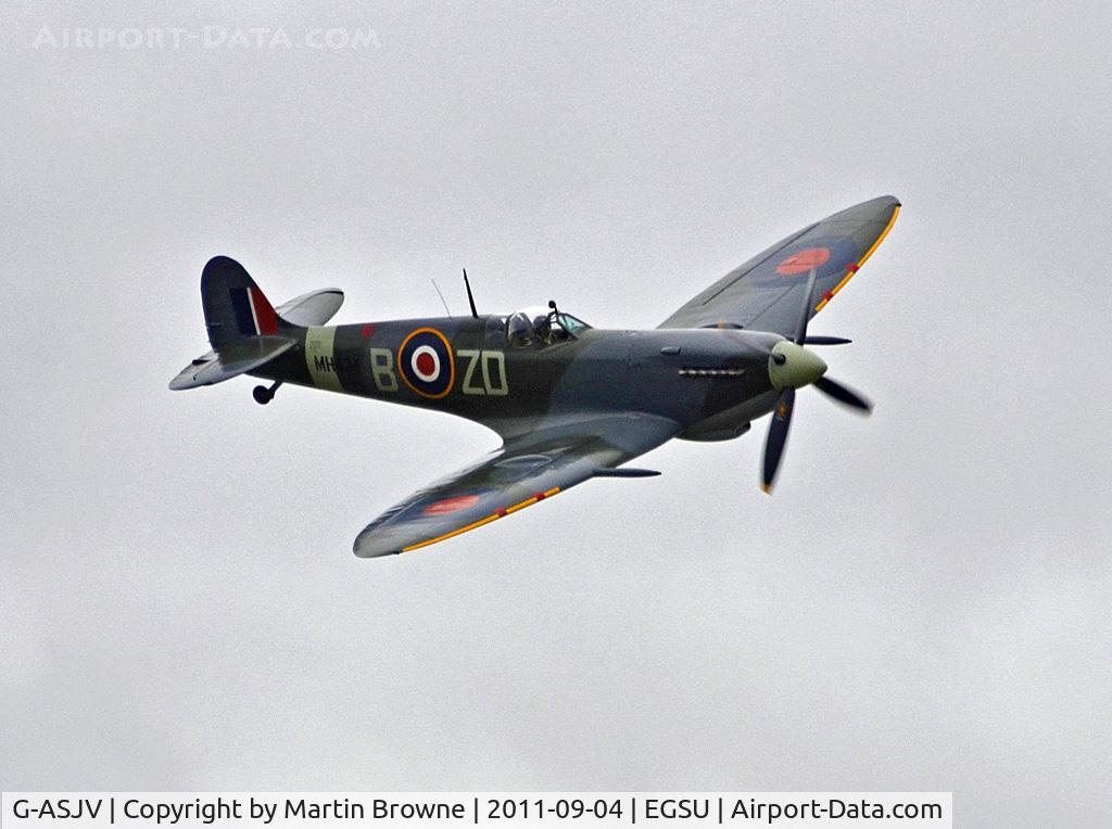 G-ASJV, 1943 Supermarine 361 Spitfire LF.IXb C/N CBAF.IX.552, FROM OUT OF THE MURK!