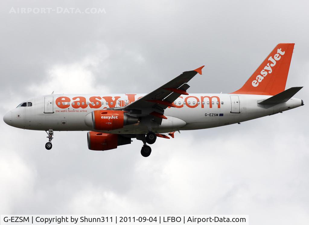 G-EZSM, 2003 Airbus A319-111 C/N 2062, Landing rwy 32L