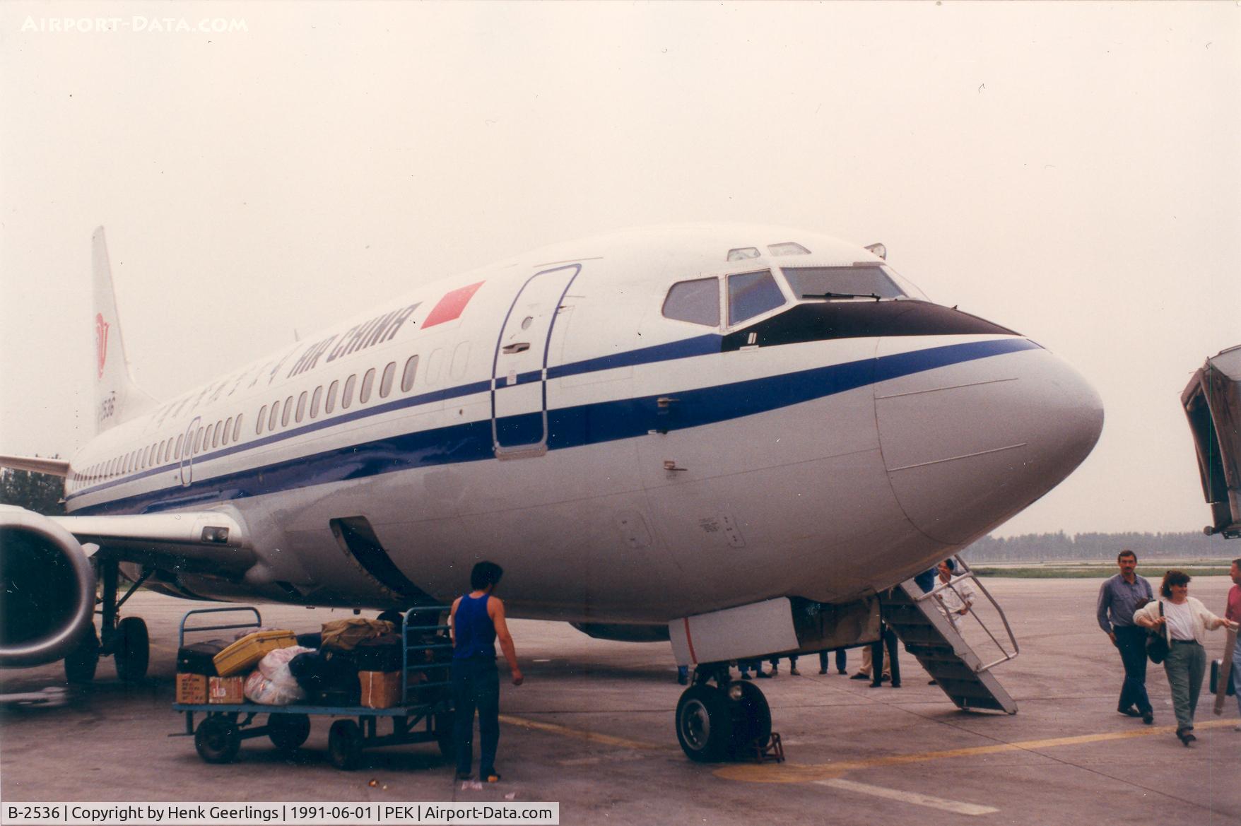 B-2536, 1991 Boeing 737-3J6 C/N 25079, Air China. Arrival Peking