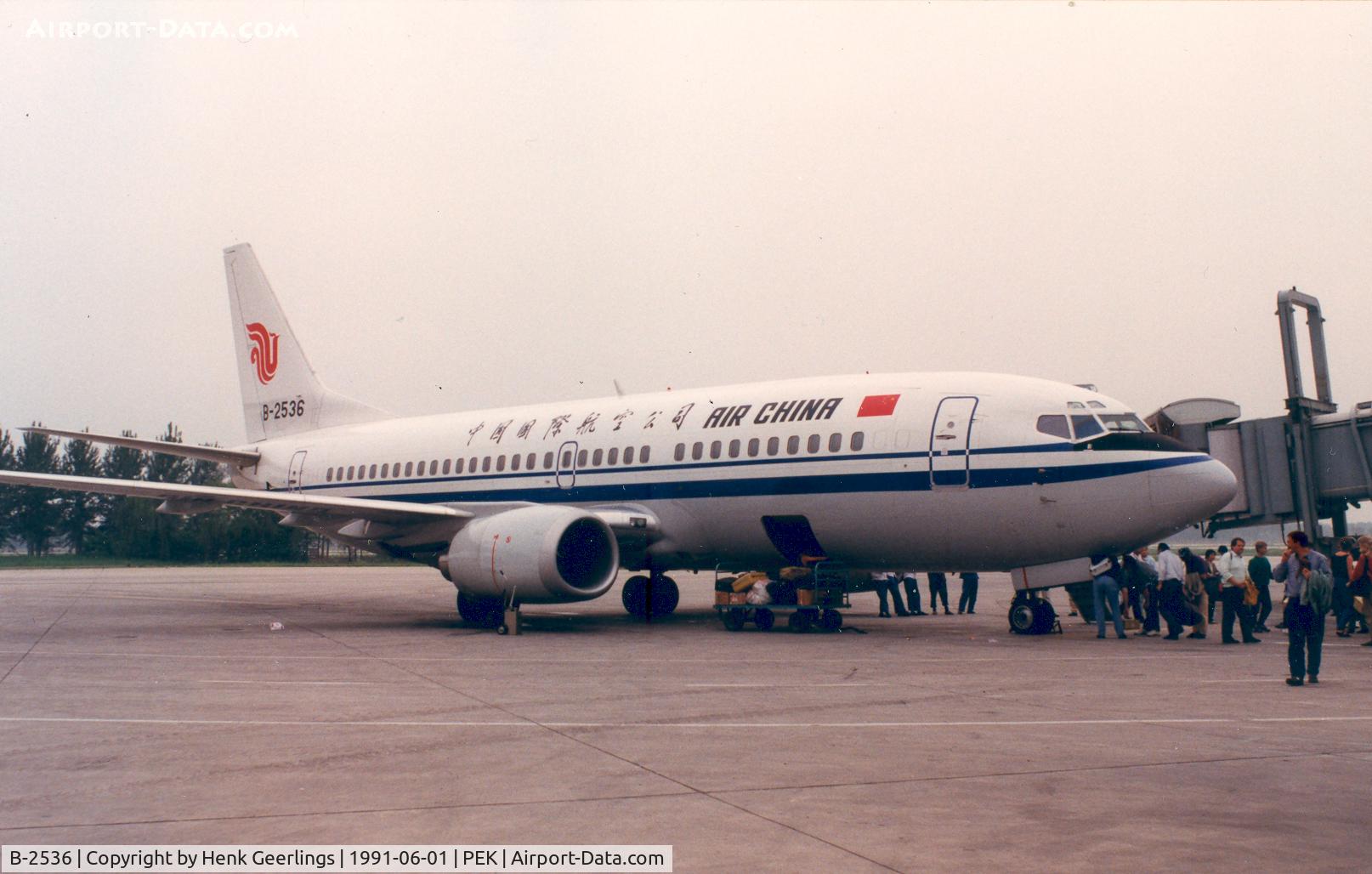 B-2536, 1991 Boeing 737-3J6 C/N 25079, Air China. Arvl Peking