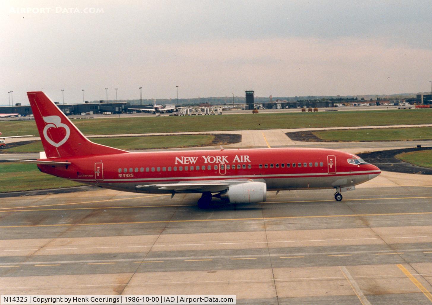 N14325, 1986 Boeing 737-3TO C/N 23455, New York Air