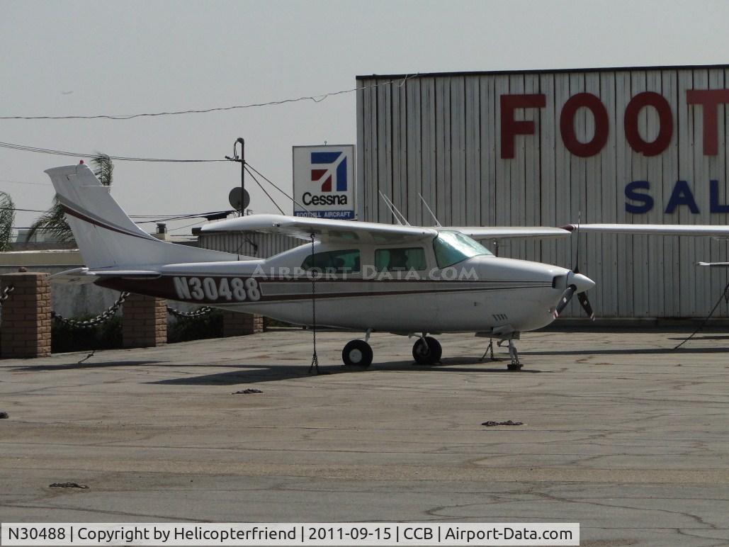 N30488, 1973 Cessna 210L Centurion C/N 21059924, Parked in Foothill Sales & service area