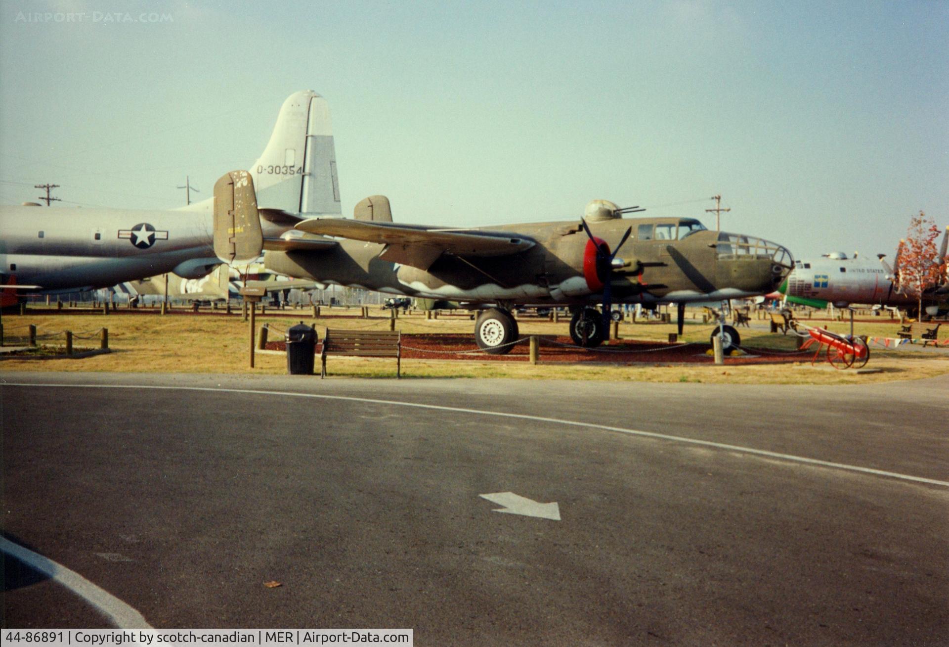 44-86891, 1944 North American B-25J Mitchell C/N 108-47645, North American B-25J at Castle Air Museum, Atwater, CA - July 1989