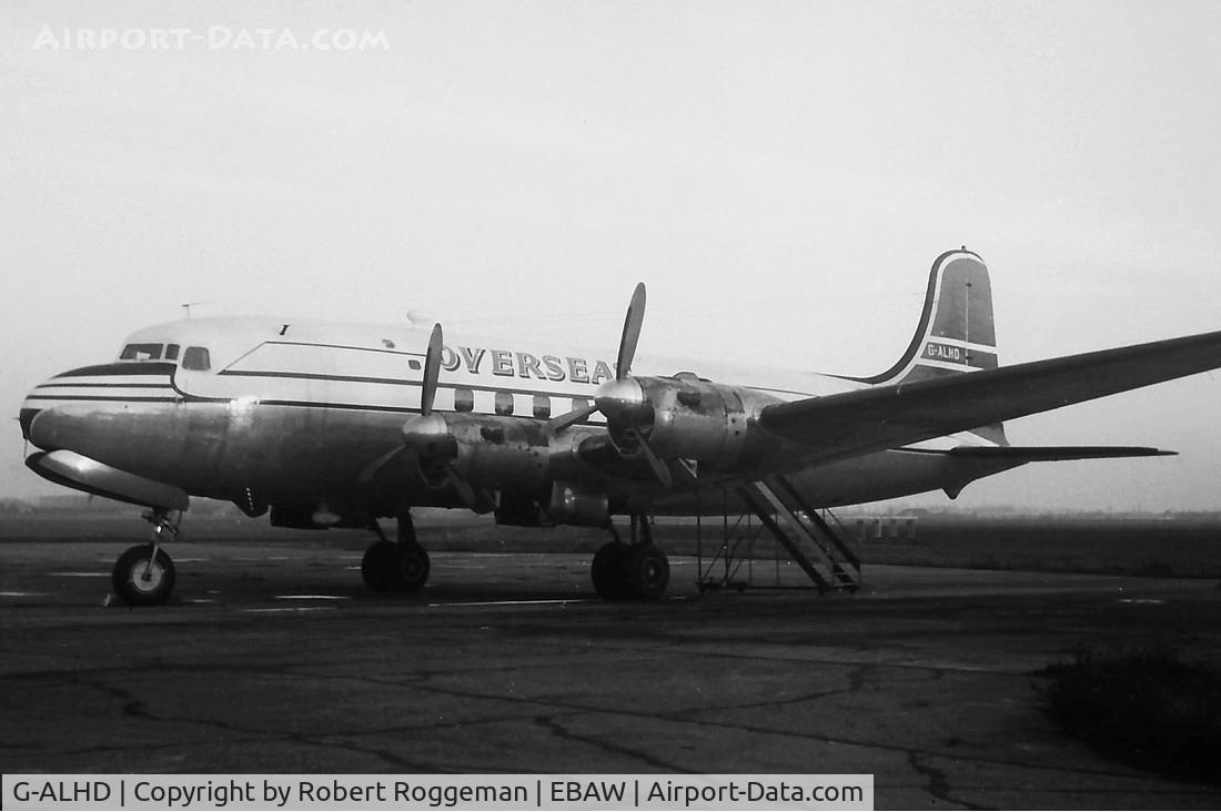 G-ALHD, 1948 Canadair C-4 (DC-4M-2) Argonaut C/N 146, Late 1950's.OVERSEAS.Canadair C-4.Merlin 622 engines