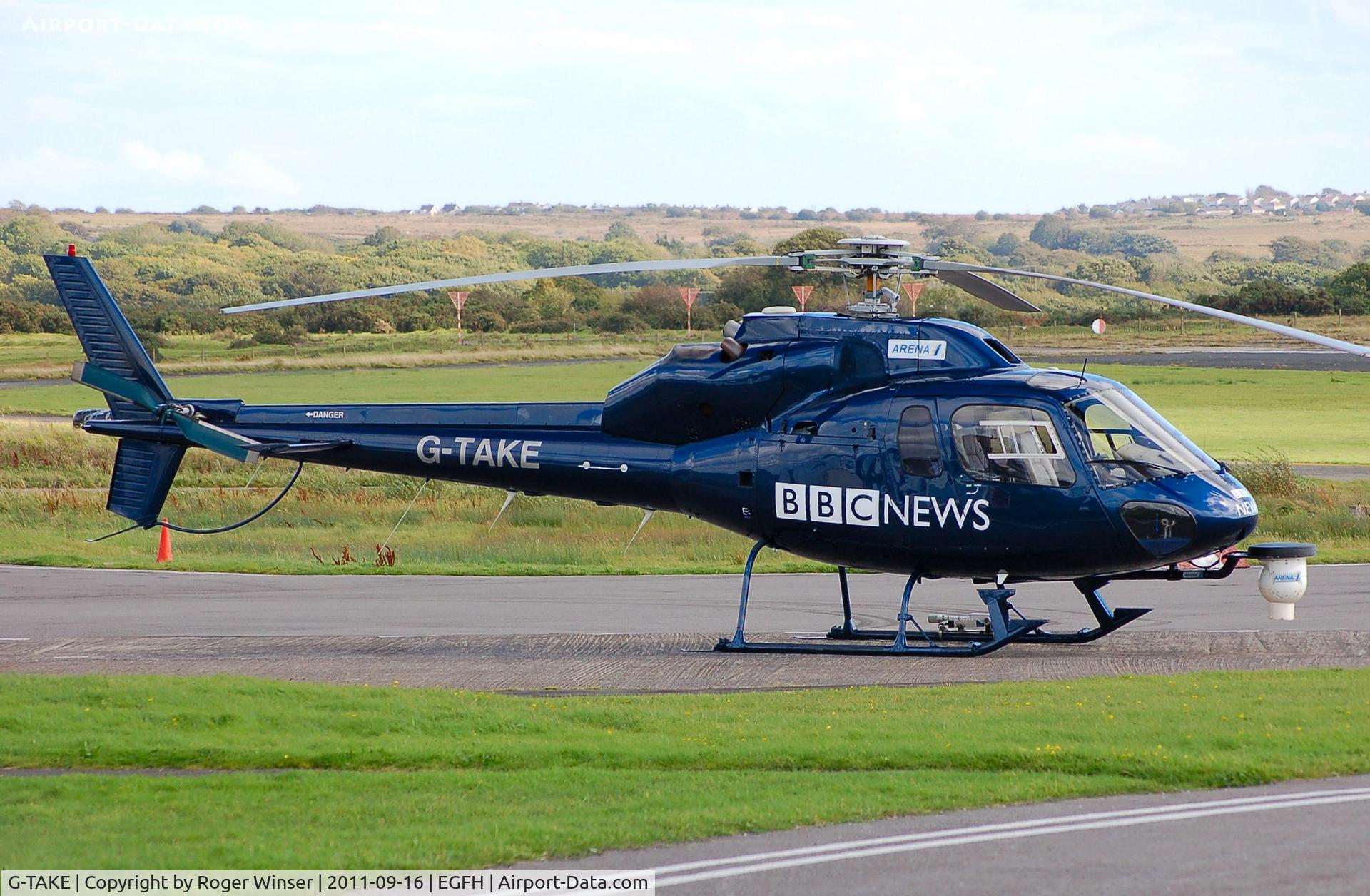 G-TAKE, 1981 Aerospatiale AS-355F-1 Ecureuil 2 C/N 5088, Arena Aviation's Ecureuil II used by BBC News.