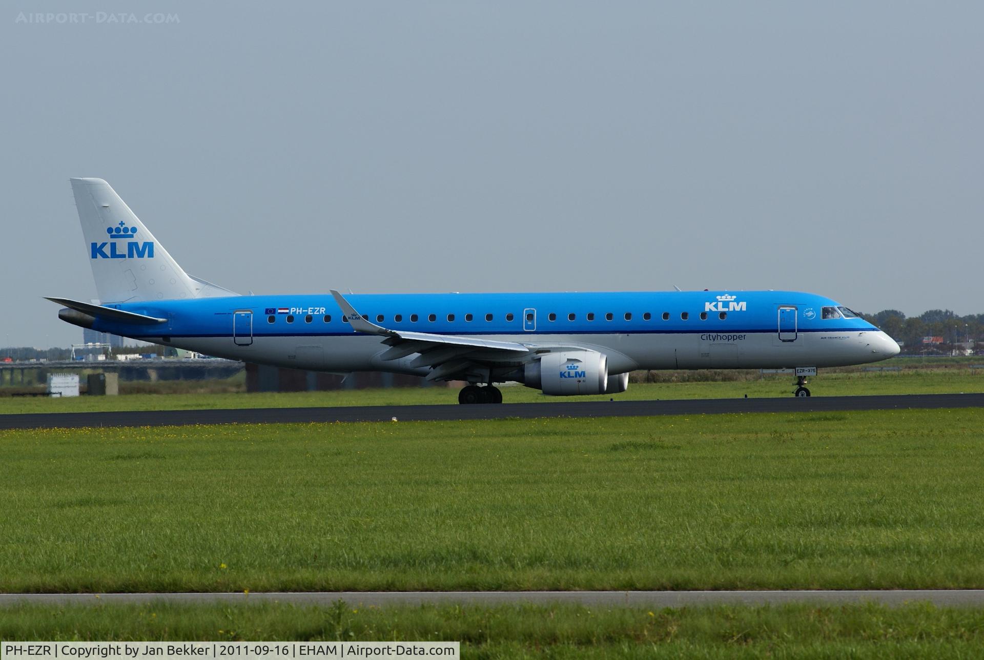 PH-EZR, 2010 Embraer 190LR (ERJ-190-100LR) C/N 19000375, Just after landing on the Polderbaan at Schiphol