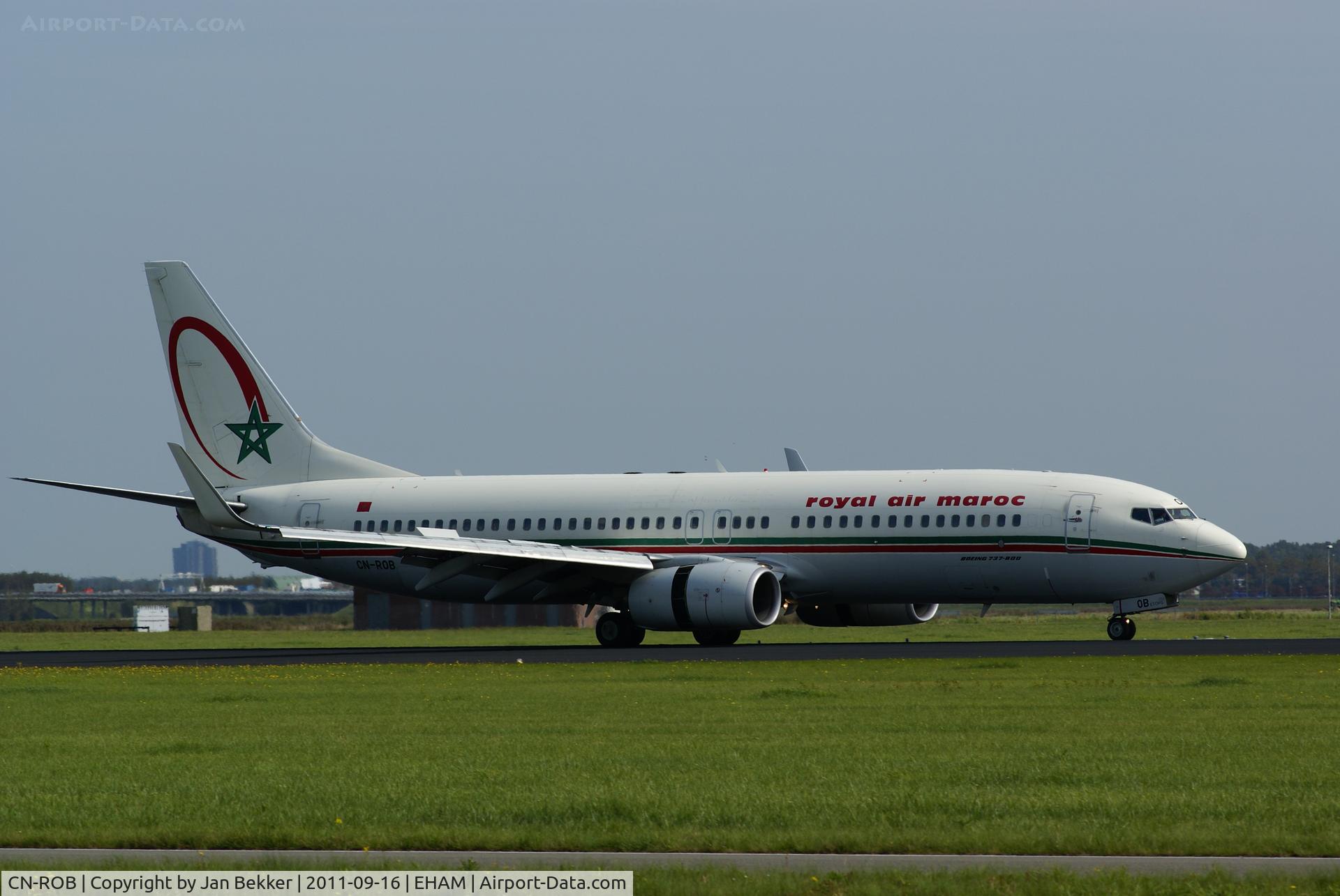 CN-ROB, 2005 Boeing 737-8B6 C/N 33060, Just after landing on the Polderbaan at Schiphol