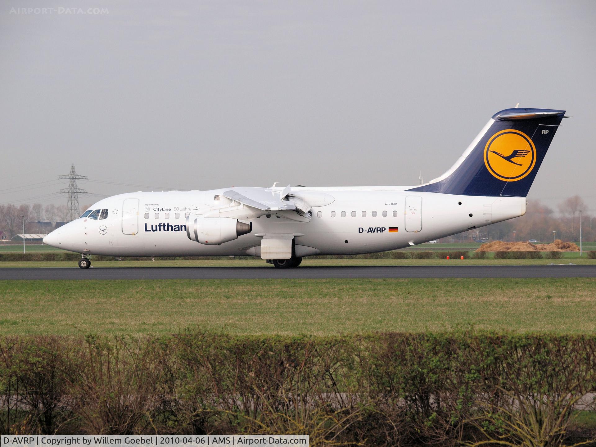 D-AVRP, 1997 British Aerospace Avro 146-RJ85 C/N E.2303, Landing on Schiphol Airport