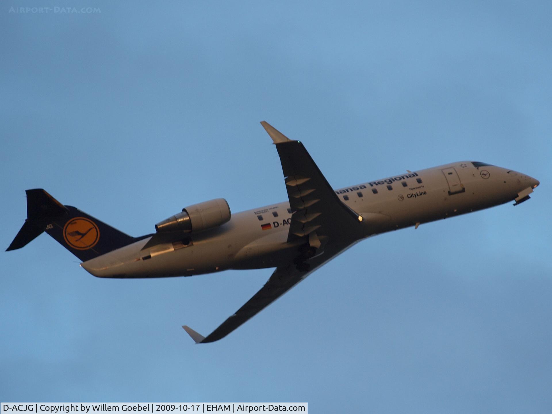 D-ACJG, 1996 Canadair CRJ-100LR (CL-600-2B19) C/N 7220, Take off from Schiphol Airport